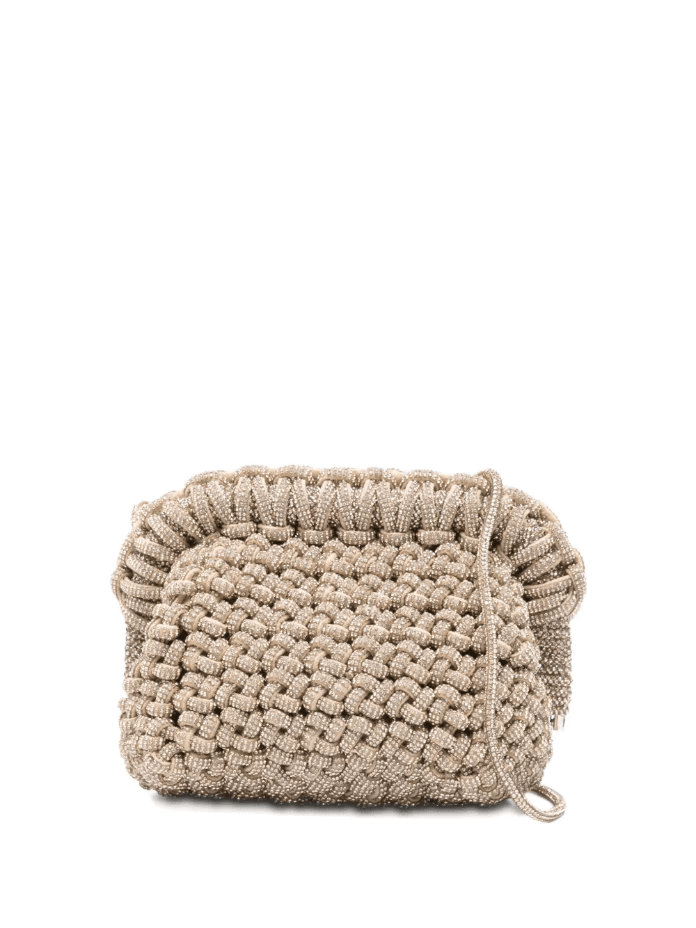 mini Rock embellished-woven cutch bag - Image 1