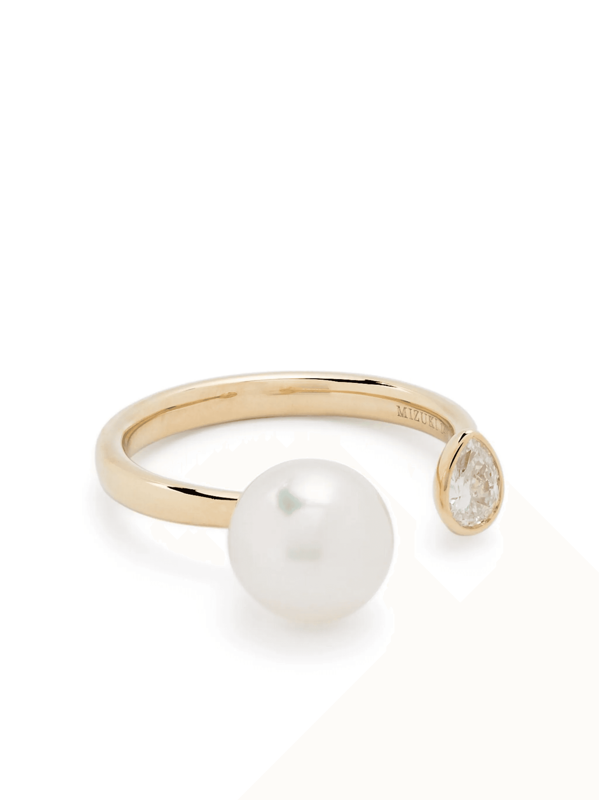 14kt gold Sea Of Beauty pearl and diamond open ring - Image 1