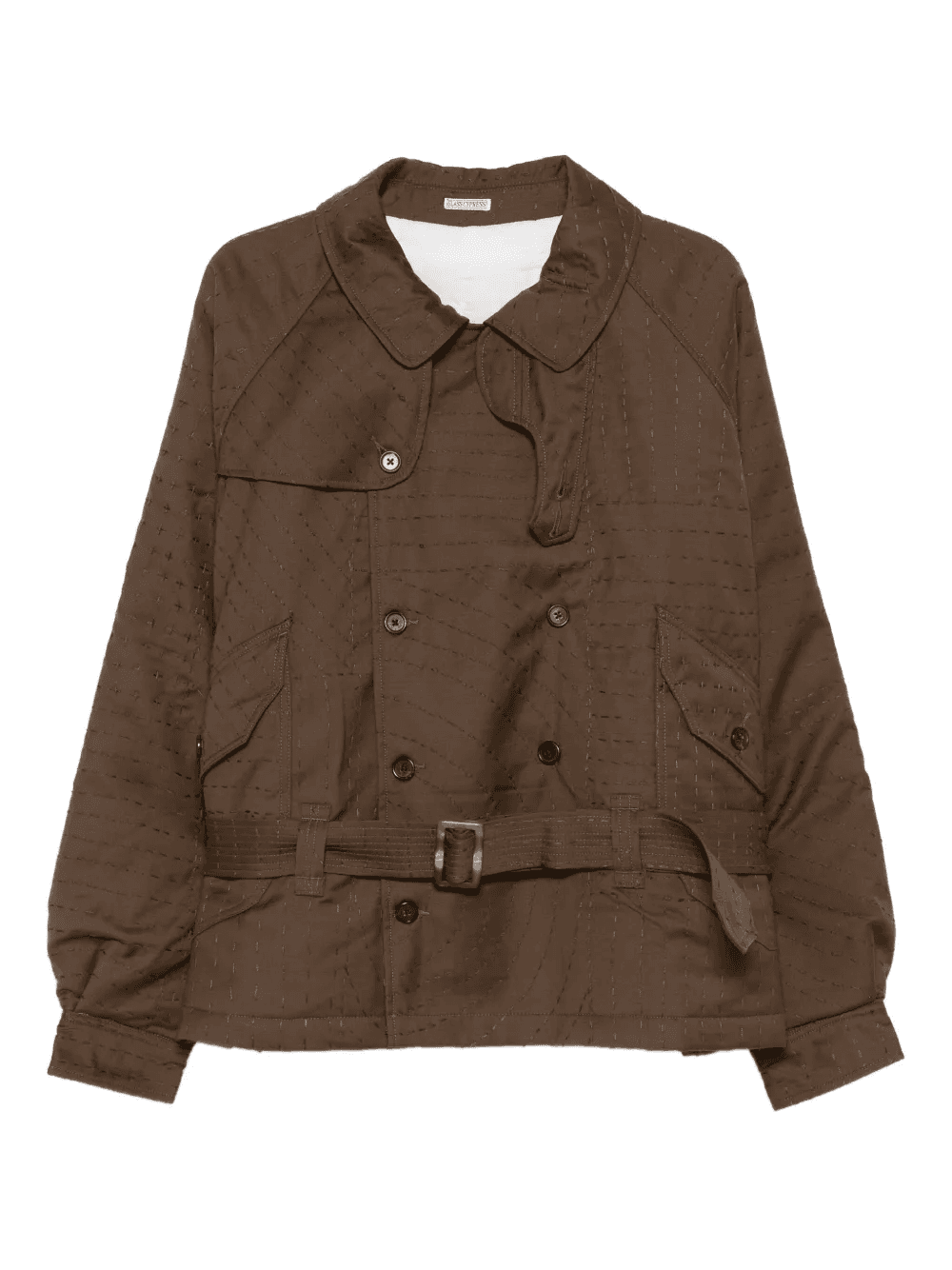 belted double-breasted coat - Image 1