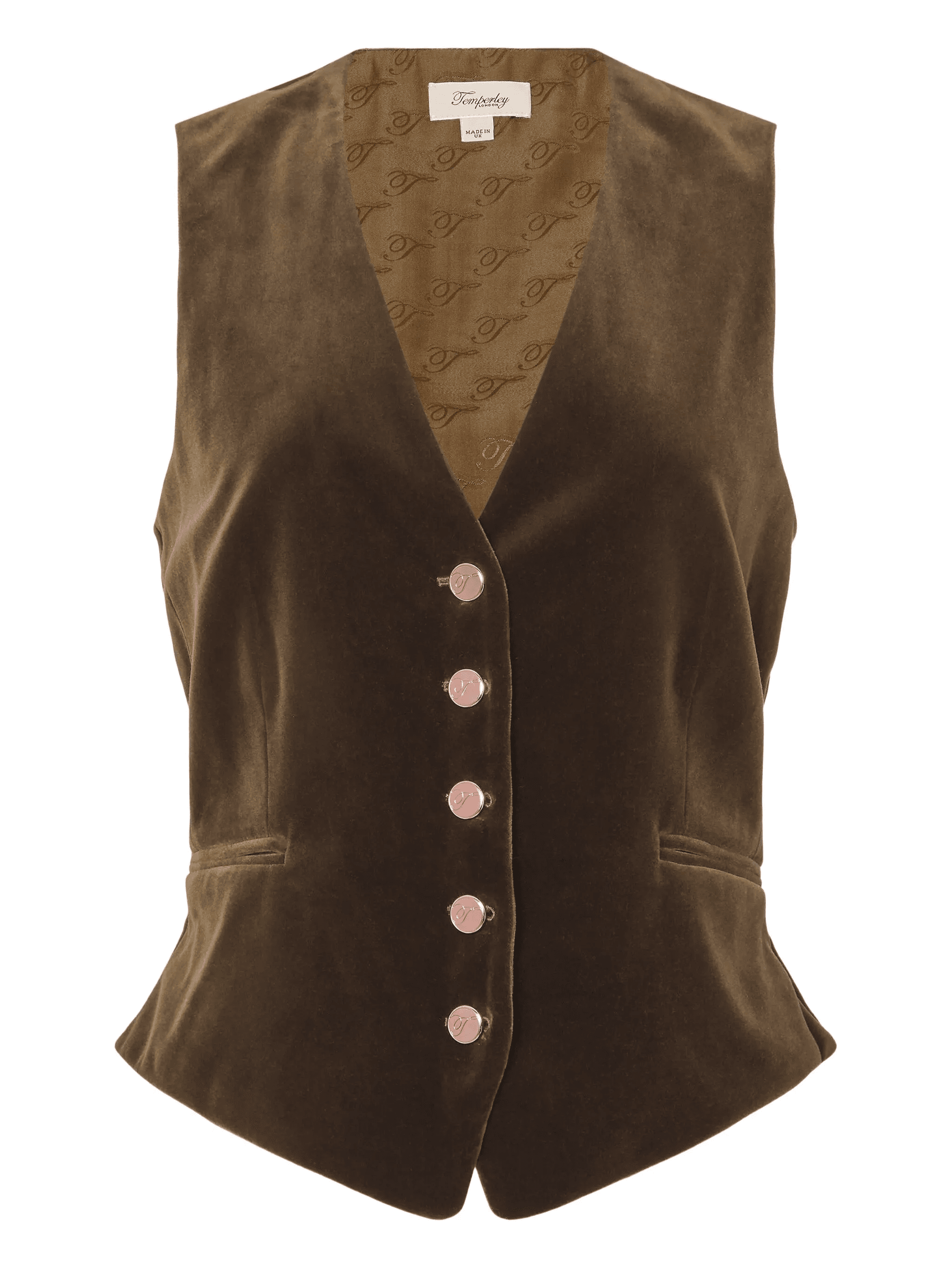 velvet button waistcoat - Image 1