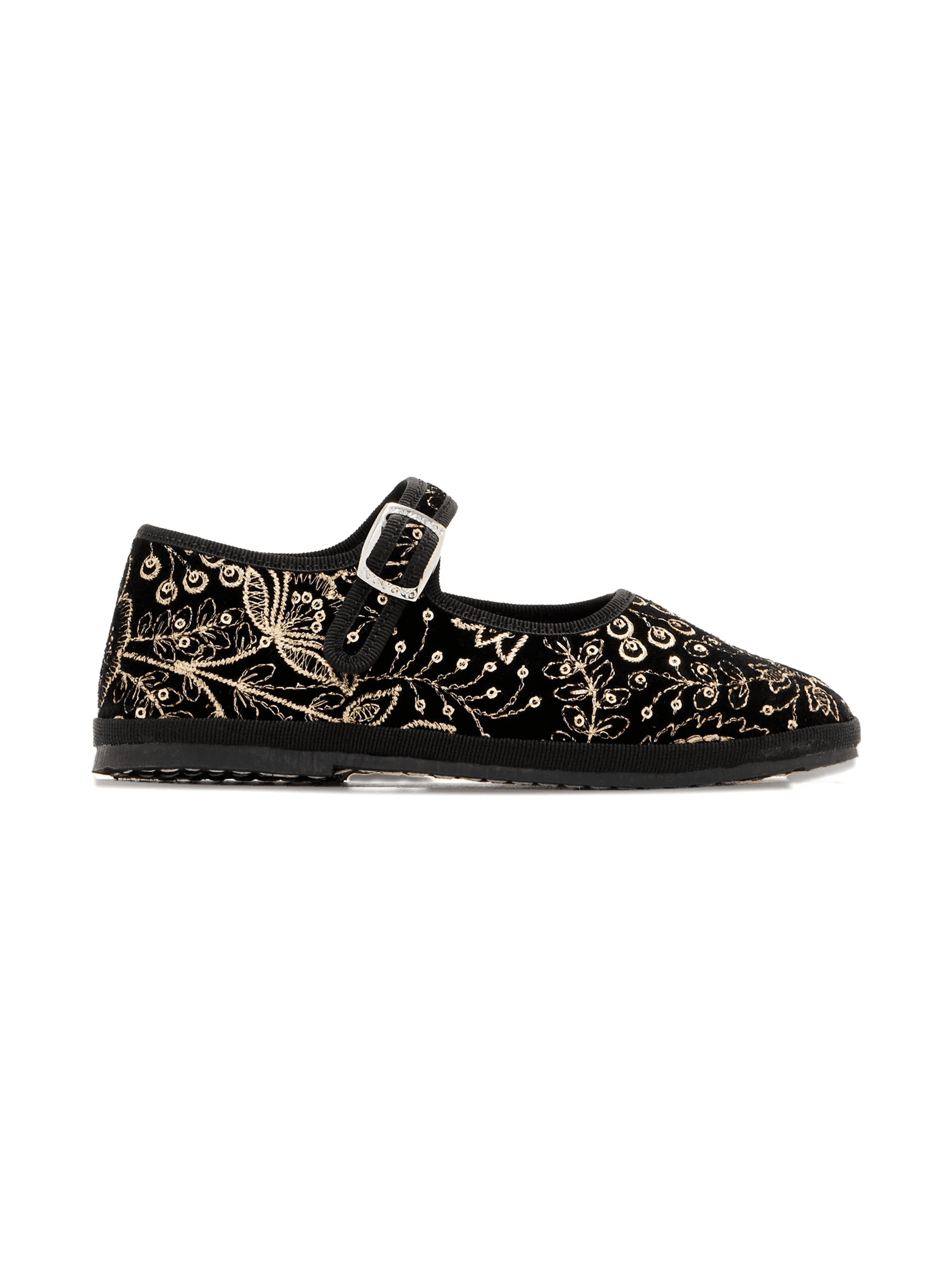 floral-embroidered ballet flats - Image 1
