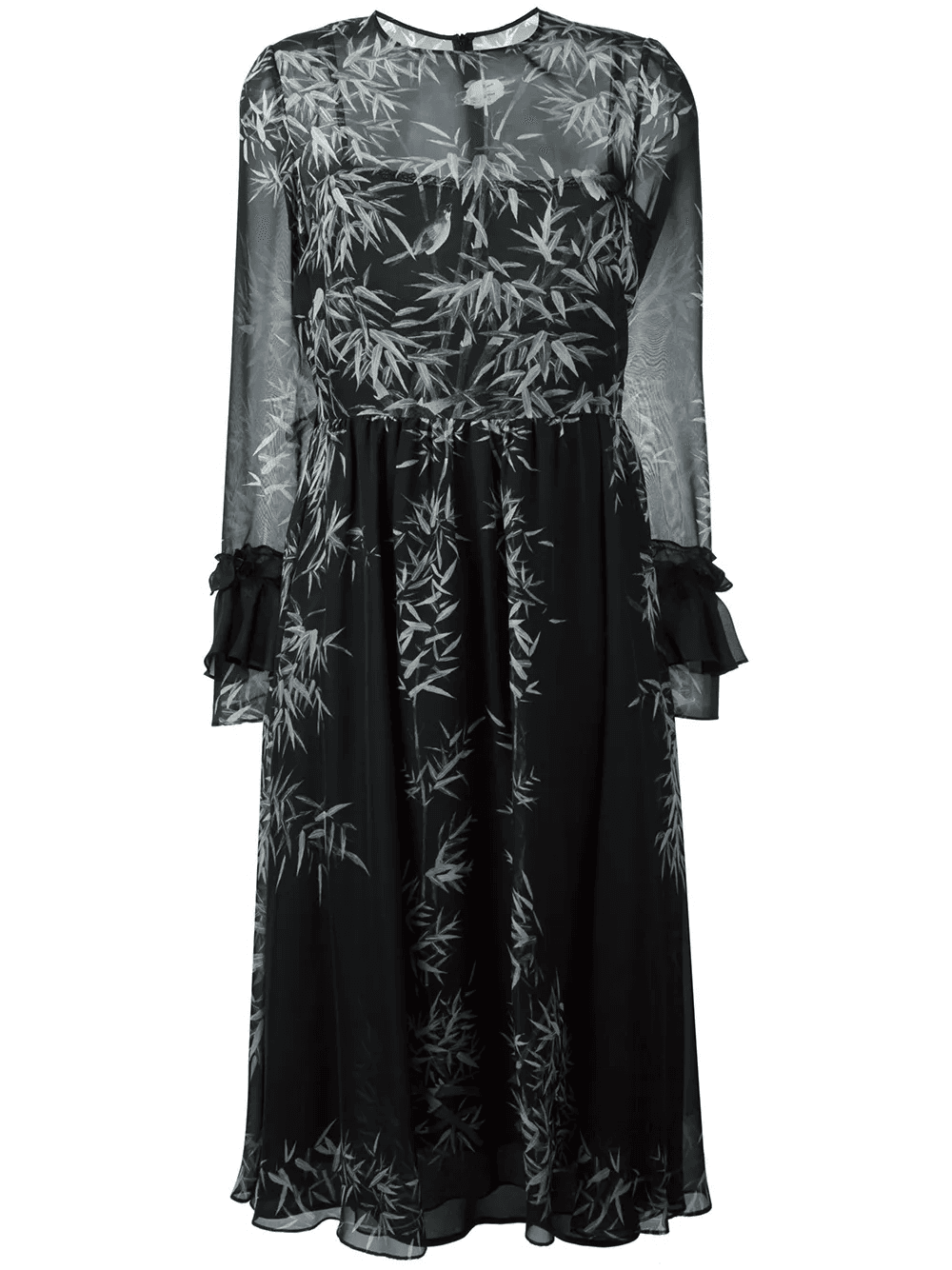 leaf print midi dress - Image 1