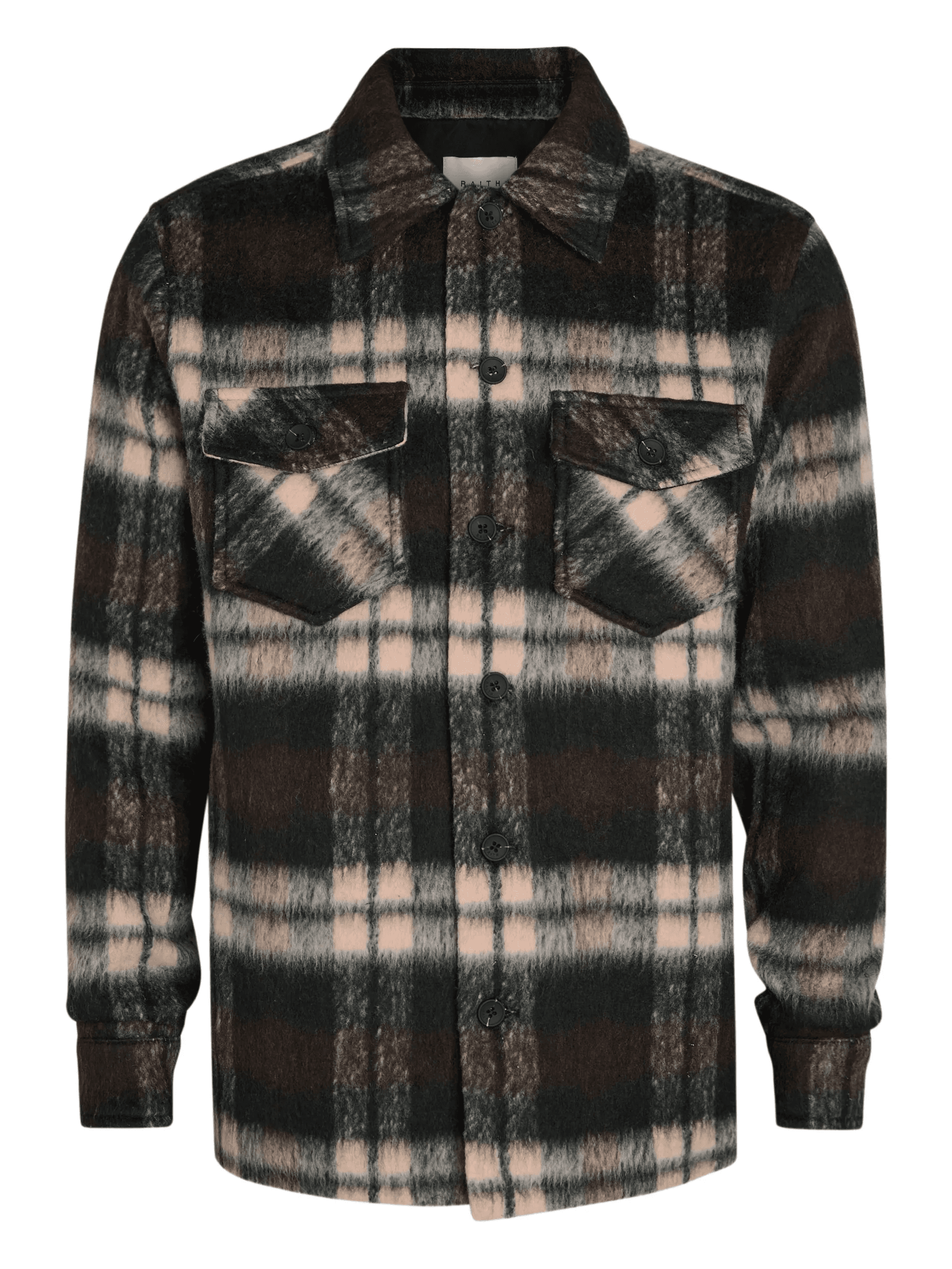 chest-pockets checked shirt jacket - Image 1