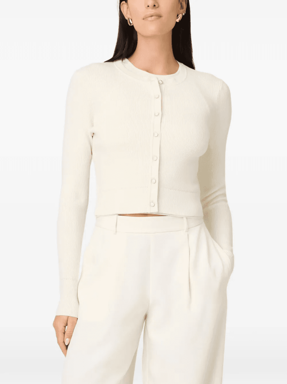 Zoe ribbed slim-fit cardigan - Image 1