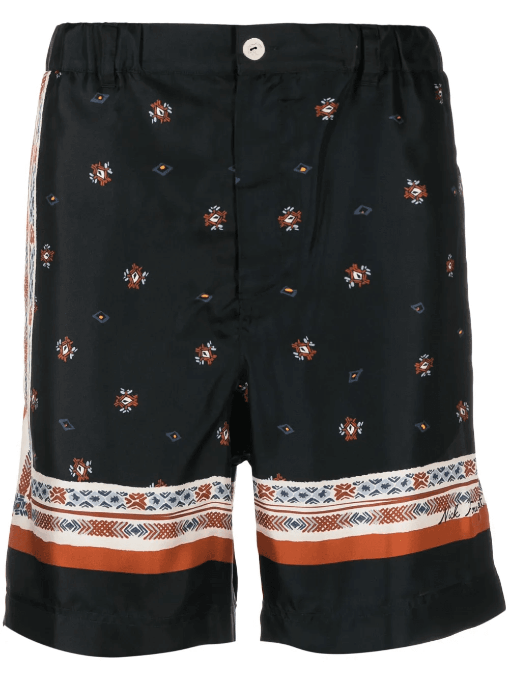graphic-print silk-cotton bermuda shorts - Image 1