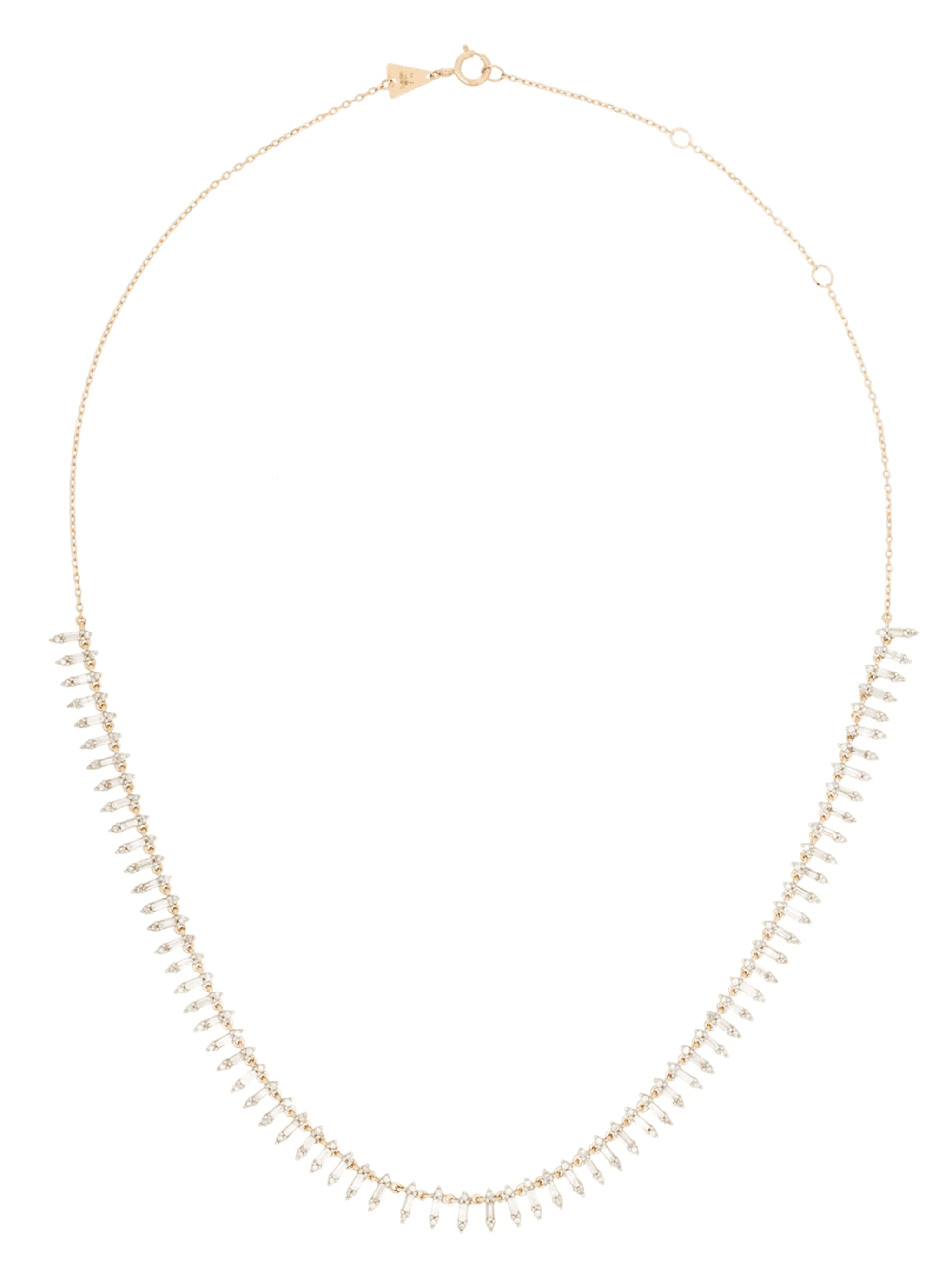 14K yellow gold Half Riviera diamond necklace - Image 1