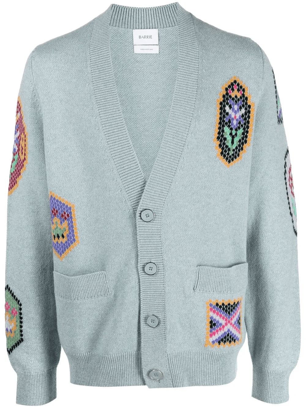 Scottish Symbols intarsia-knit cardigan - Image 1