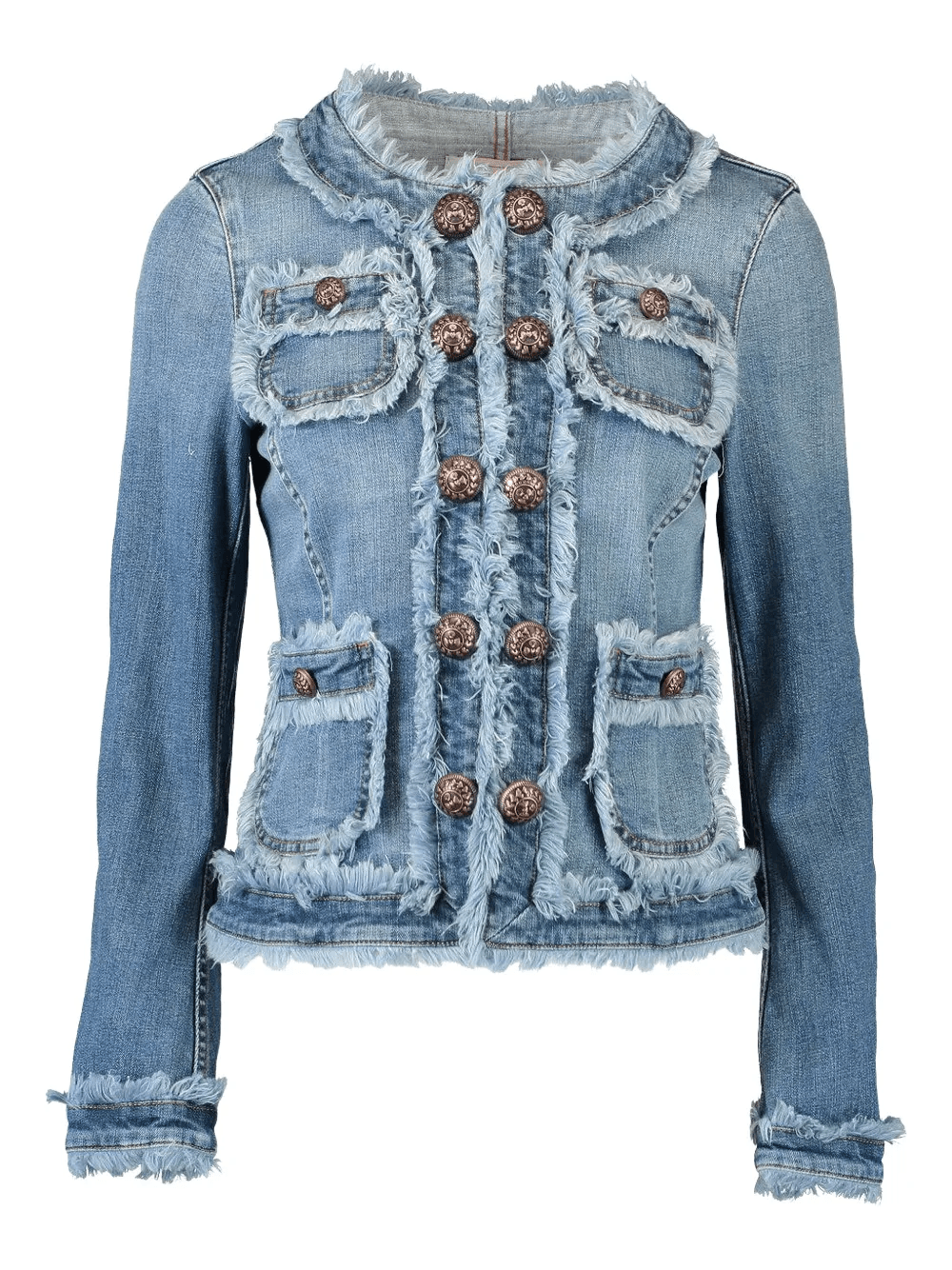 fringed-trim denim jacket - Image 1
