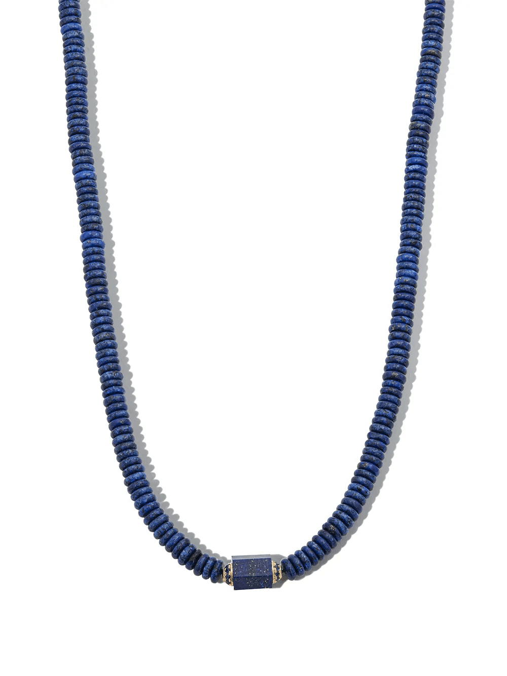 14kt yellow gold beaded lapis lazuli choker necklace - Image 1