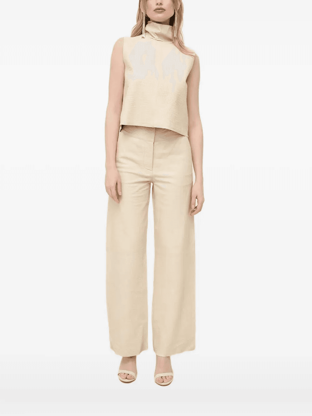 leather high-neck vest - Image 1