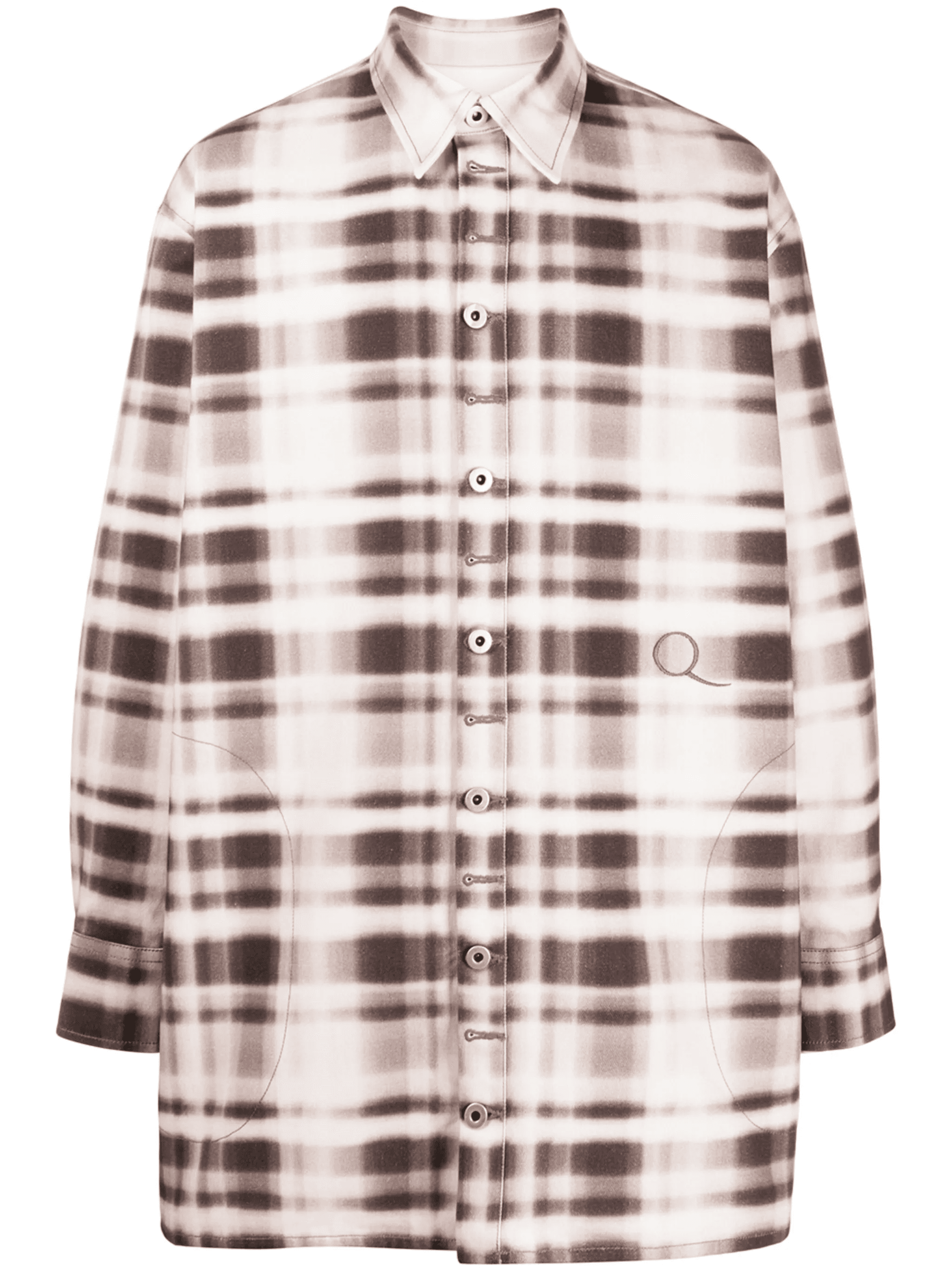 oversize check print shirt - Image 1