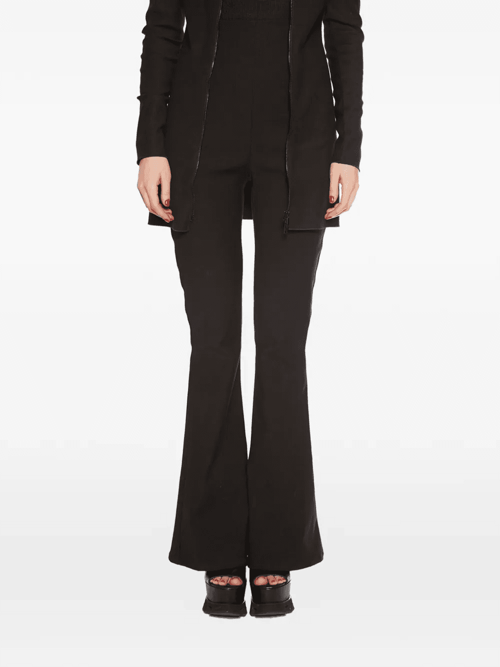 high-waist flared trousers - Image 1