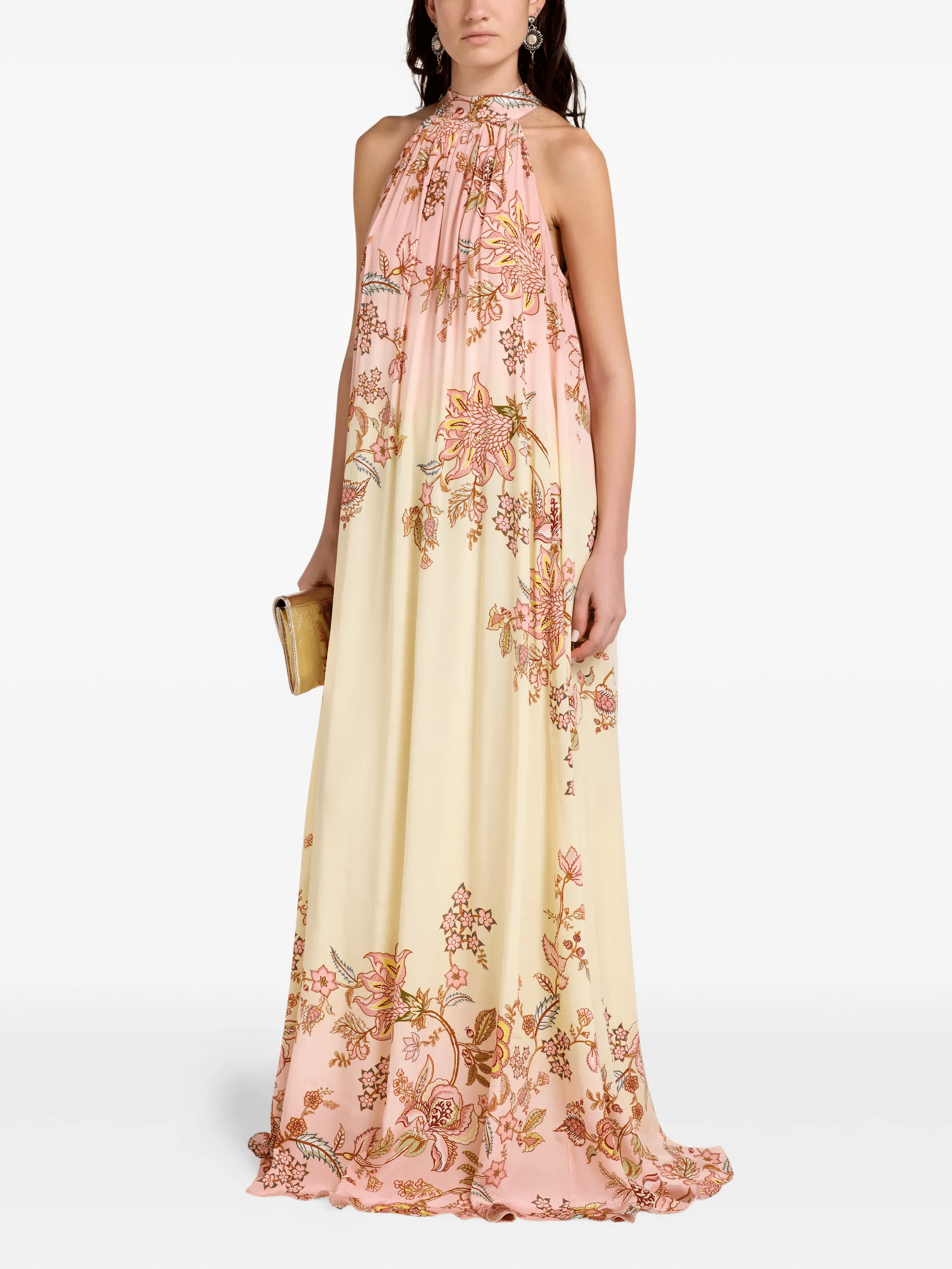 floral-print halter-neck maxi dress - Image 1