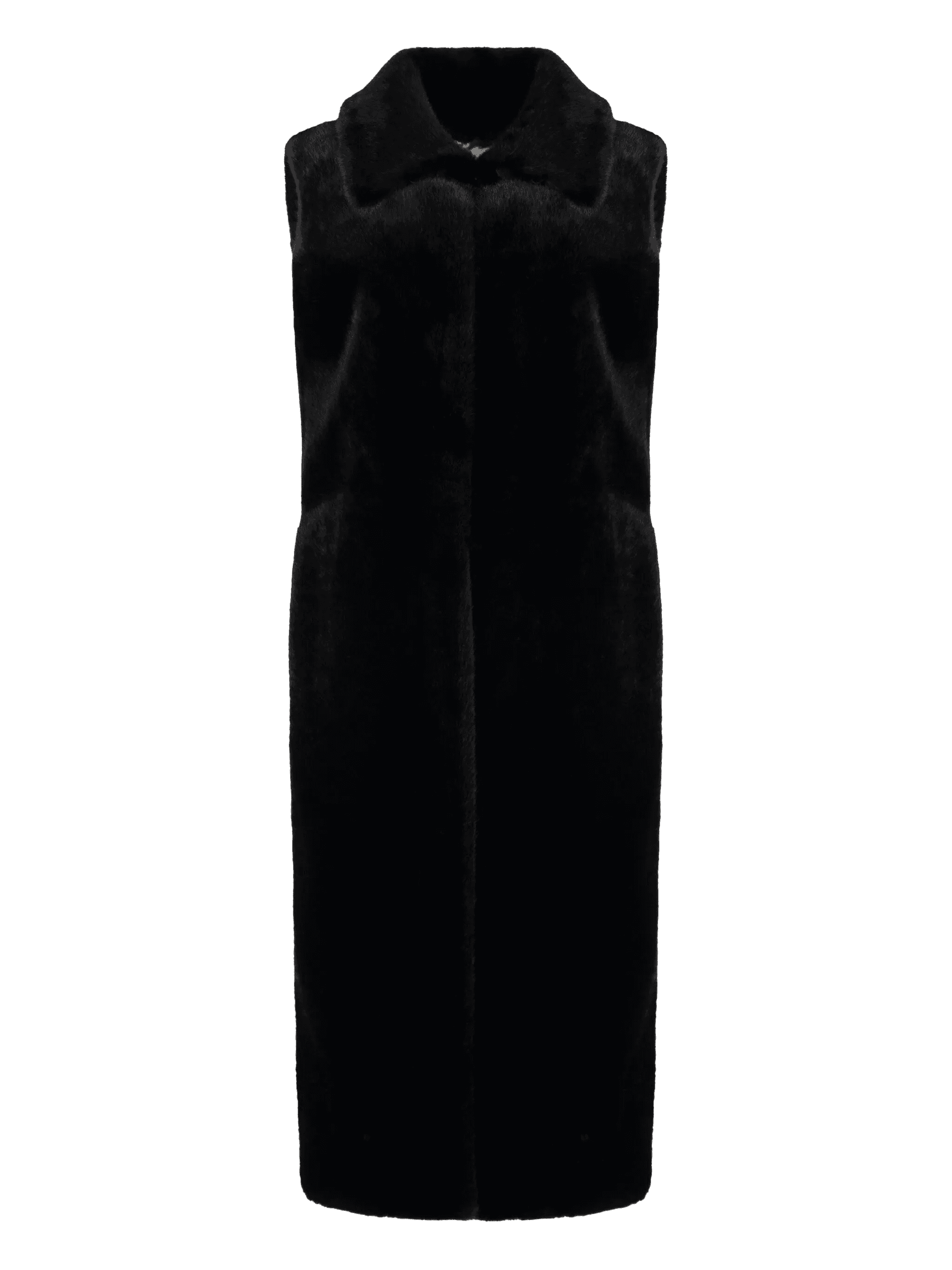 faux-fur sleeveless coat - Image 1