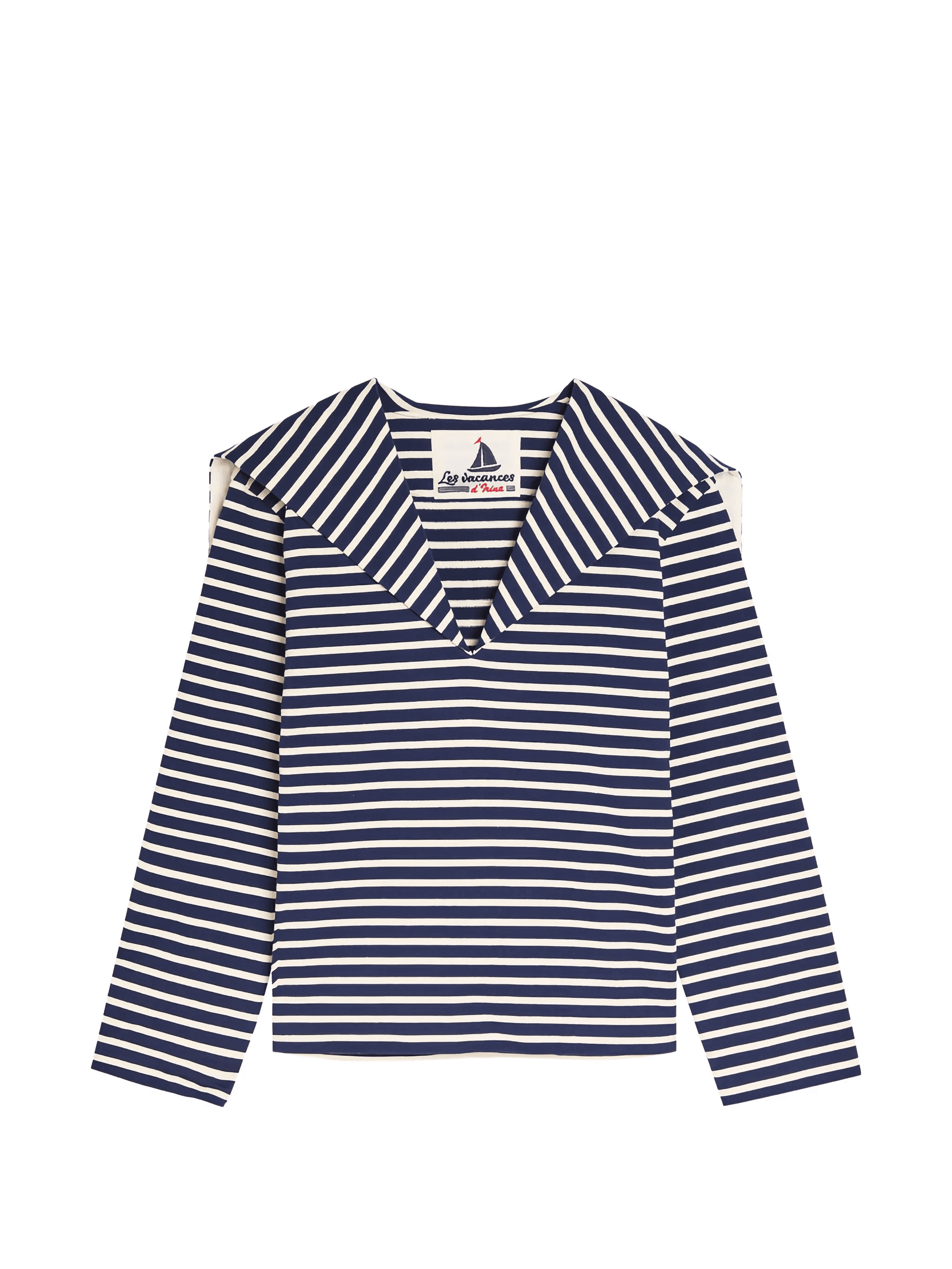 striped V-neck top - Image 1