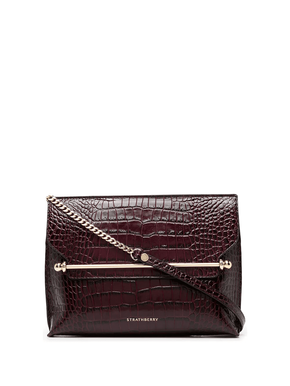 crocodile-embossed leather crossbody bag - Image 1