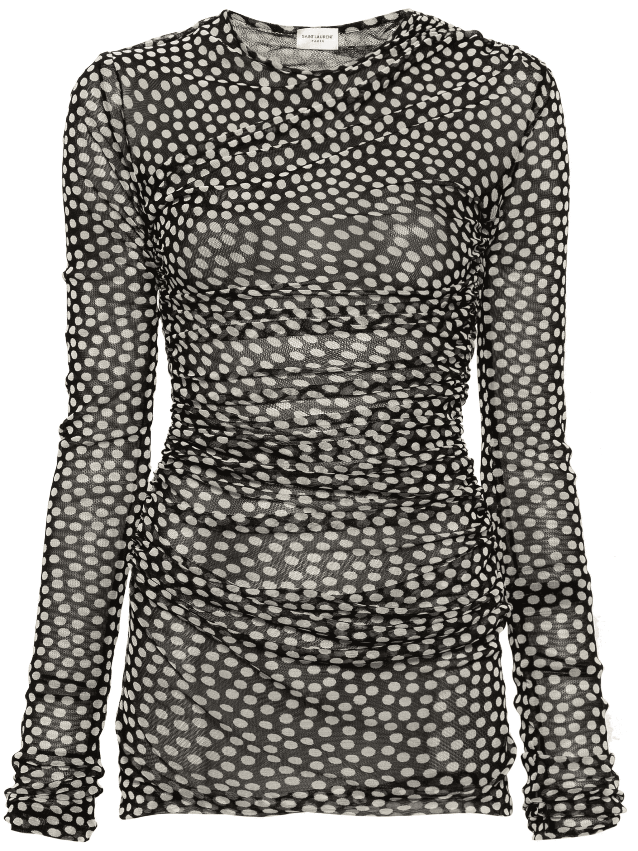 polka-dot ruched tulle minidress - Image 1