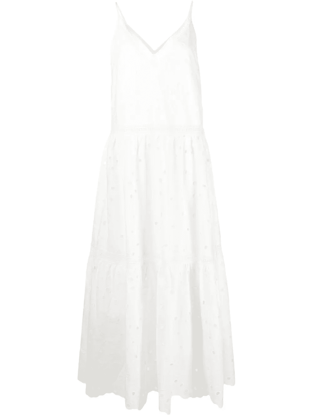 pointelle V-neck flared dress - Image 1