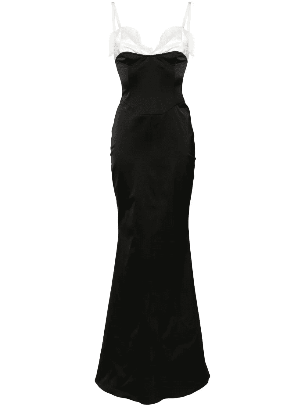 Exposed corset satin gown - Image 1