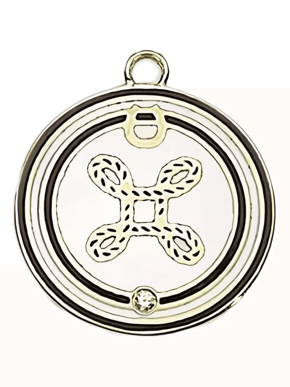 18K yellow gold True Love Knot diamond pendant - Image 1