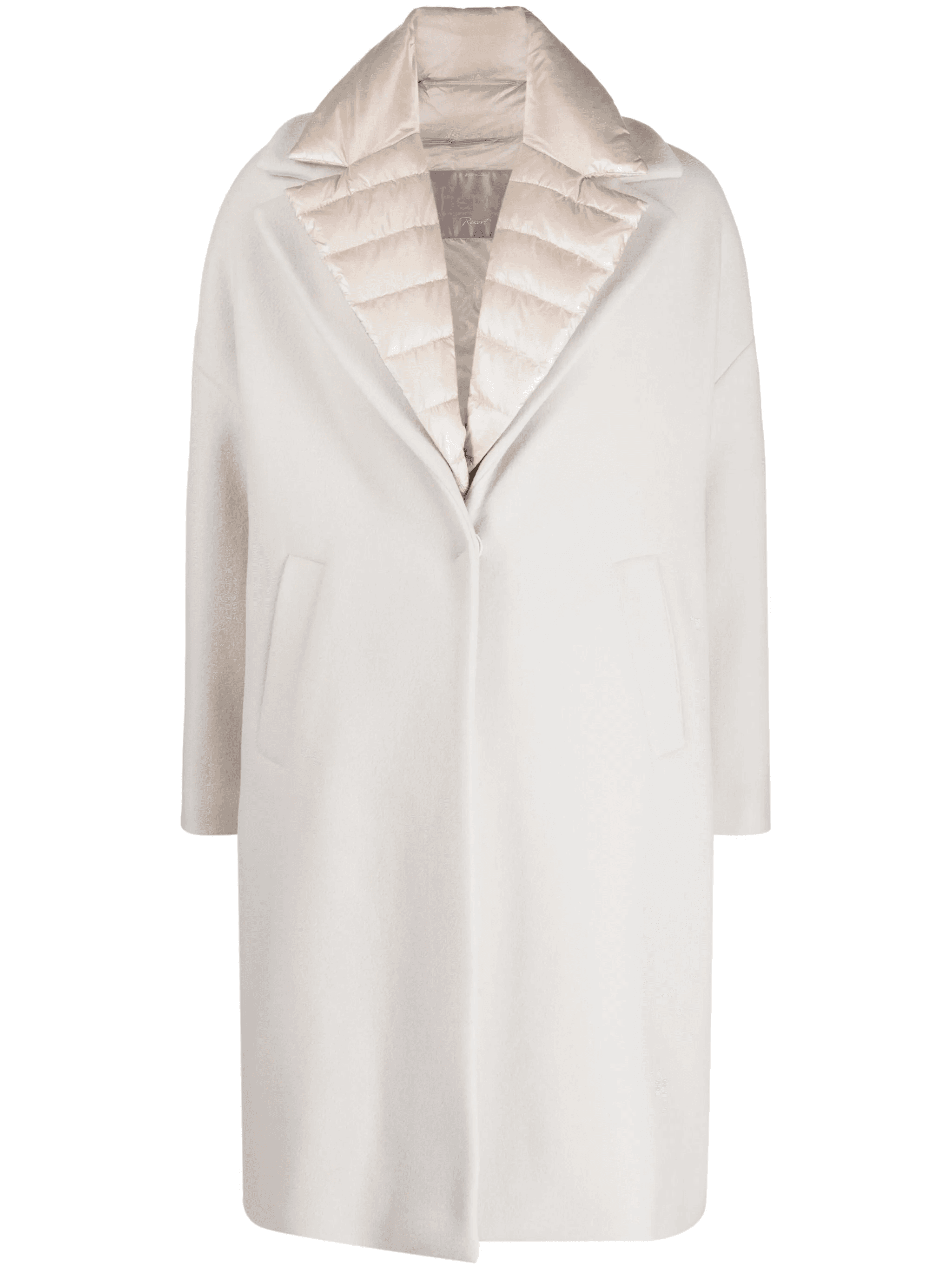 layered wool-blend and quilted coat - Image 1