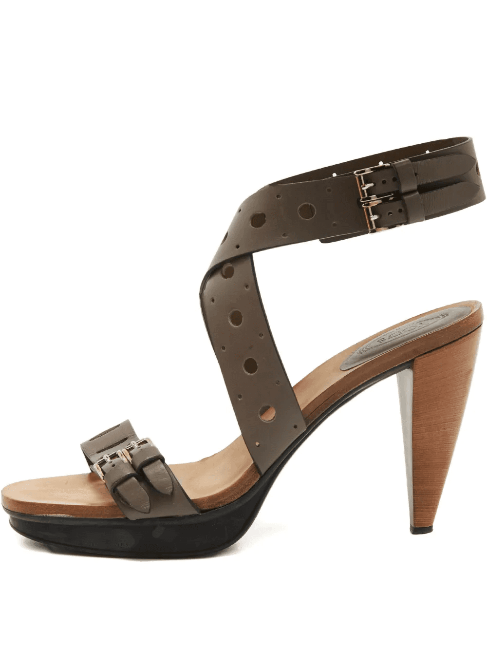 pre-owned 110mm perforated sandals - Image 1