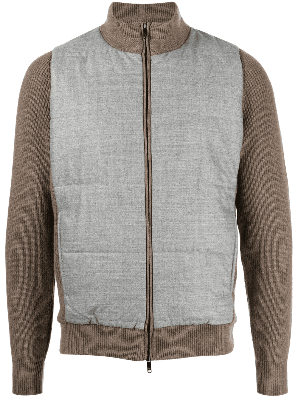 panelled ribbed-knit jacket - Image 1