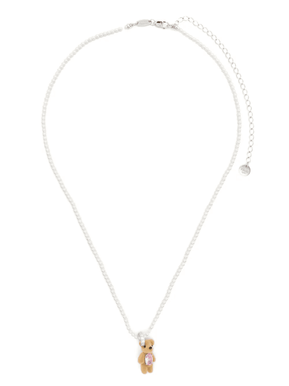 Mini Flocked Bear necklace - Image 1