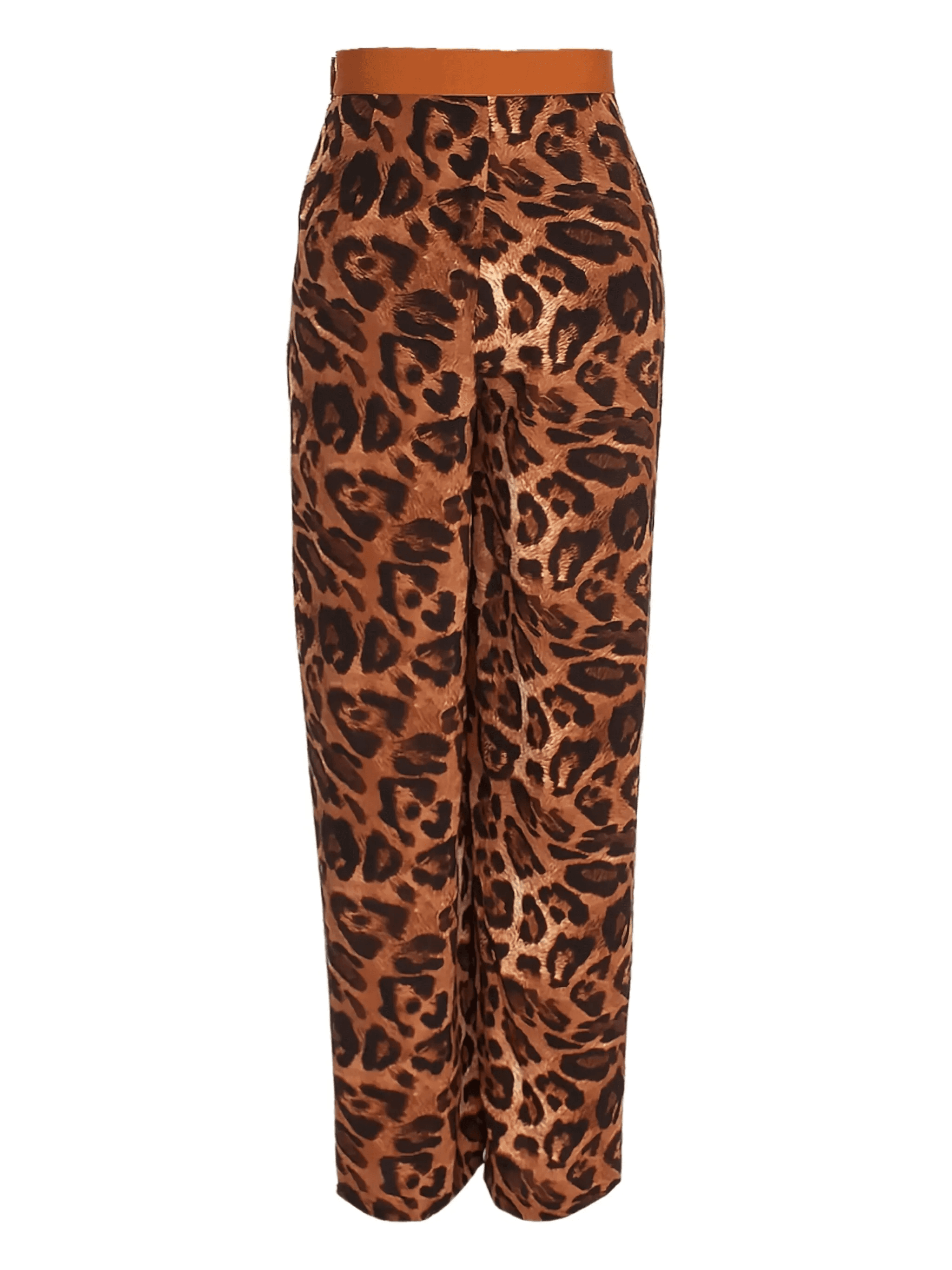 leopard-print slit trousers - Image 1