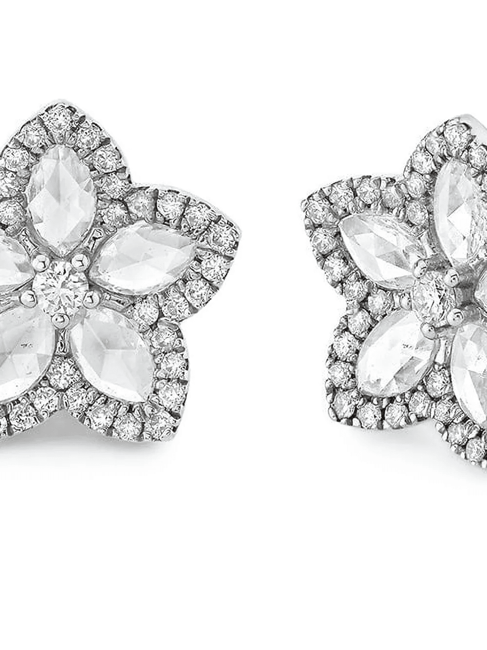 18K yellow gold Eternal Jardin diamond stud earrings - Image 1