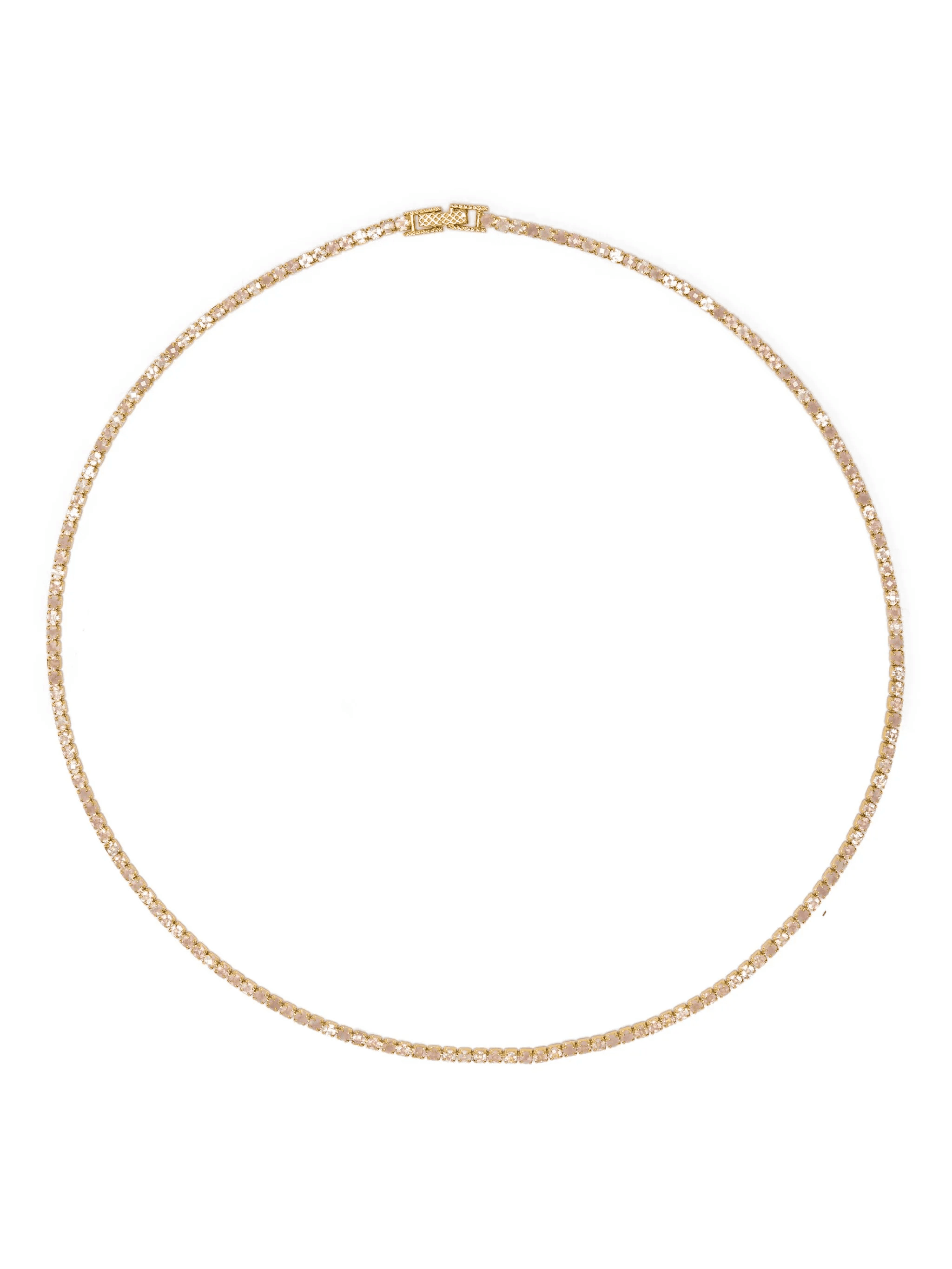 rose-quartz tennis necklace - Image 1