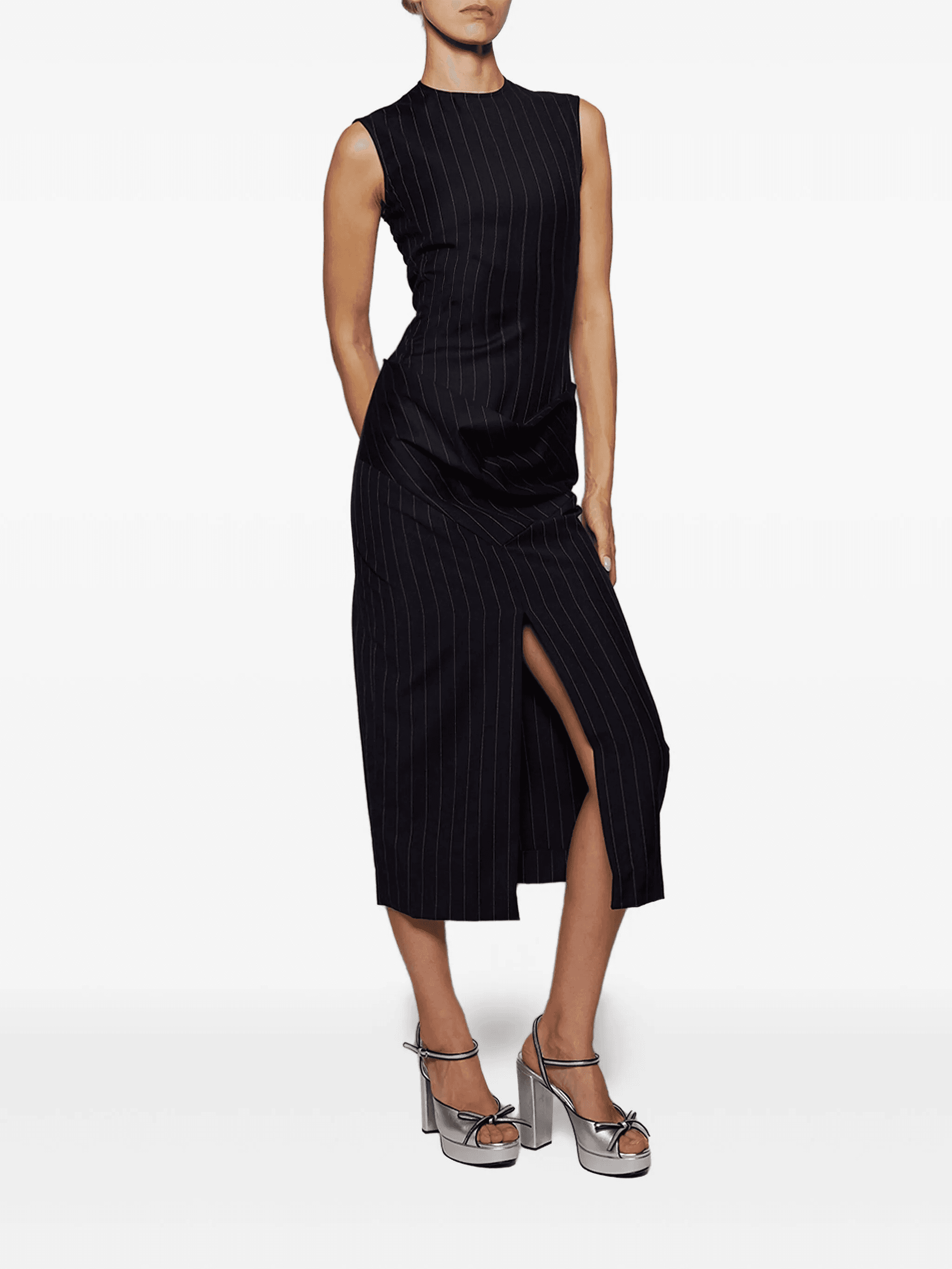 pinstripe midi dress - Image 1