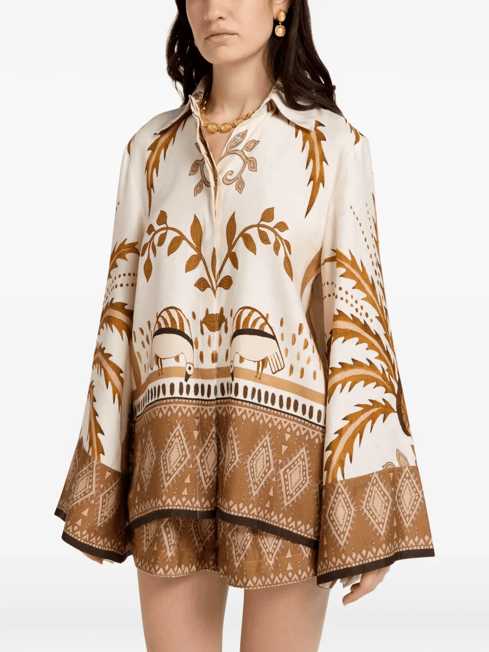 Bela Fonte wide-sleeved patterned blouse - Image 1