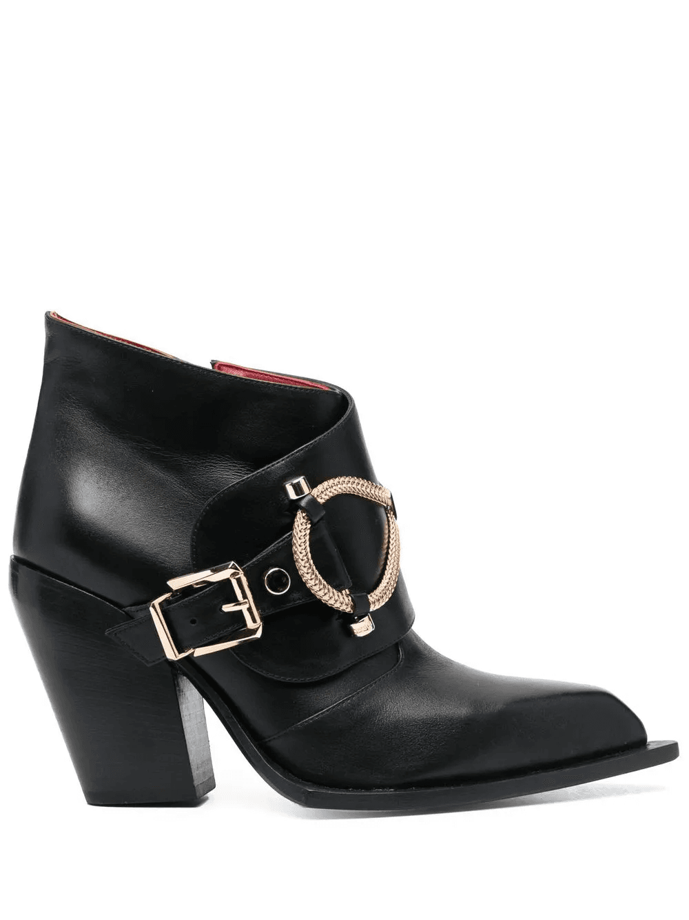 chain-link trim biker boots - Image 1