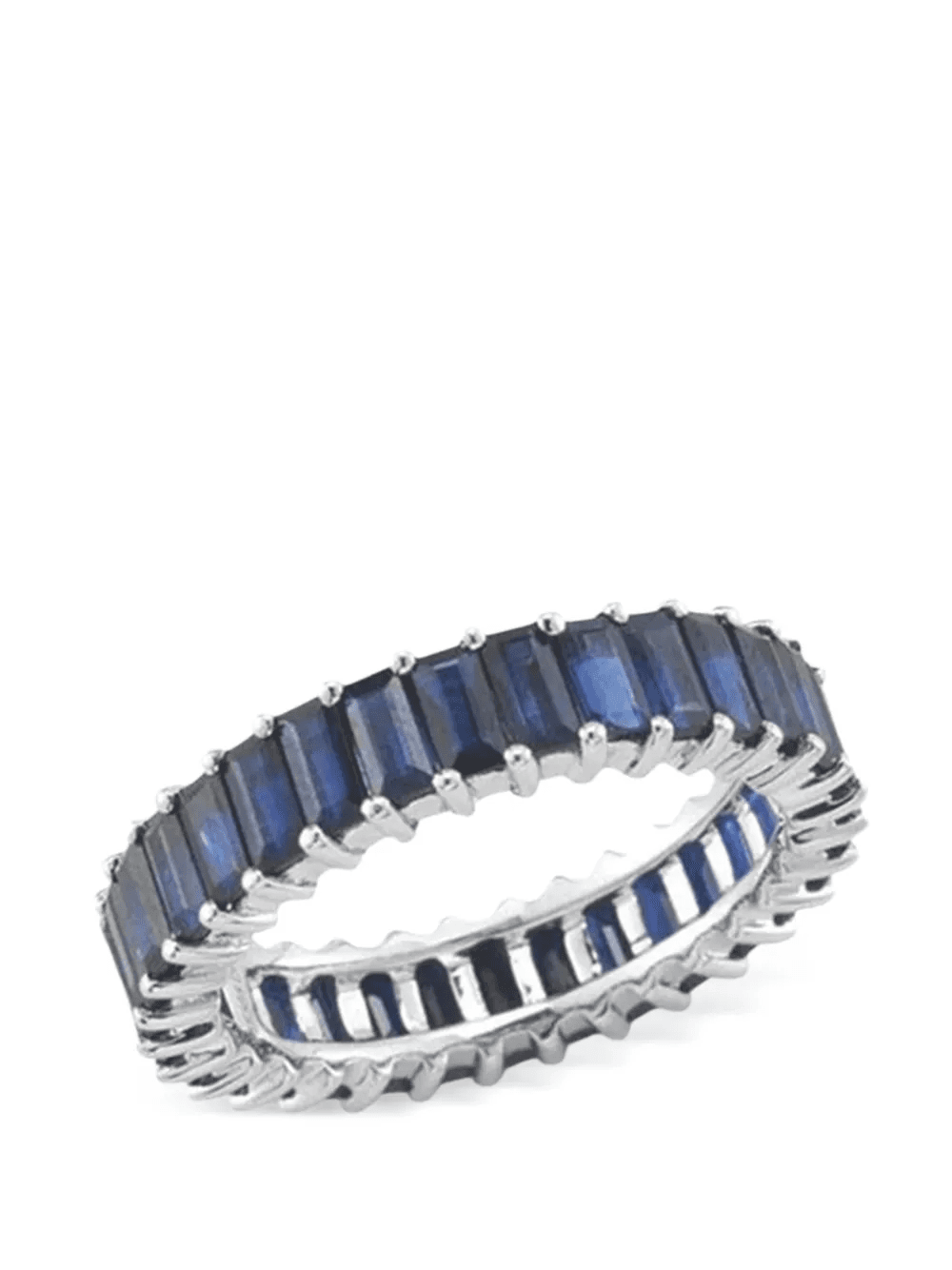 14K white gold Eternity sapphire ring - Image 1