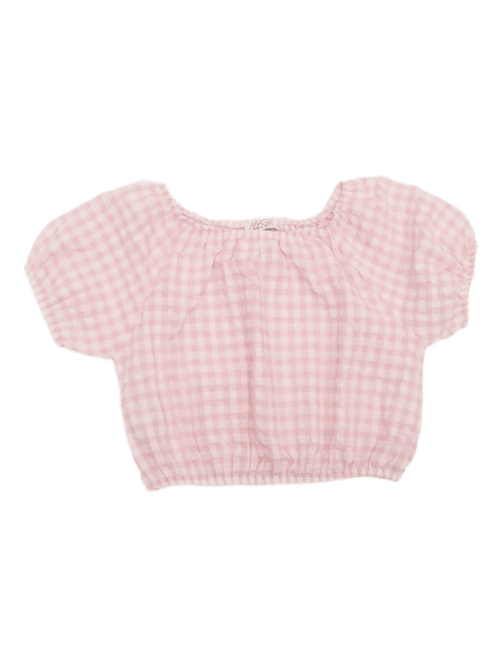 Vichy gingham puff-sleeve top - Image 1