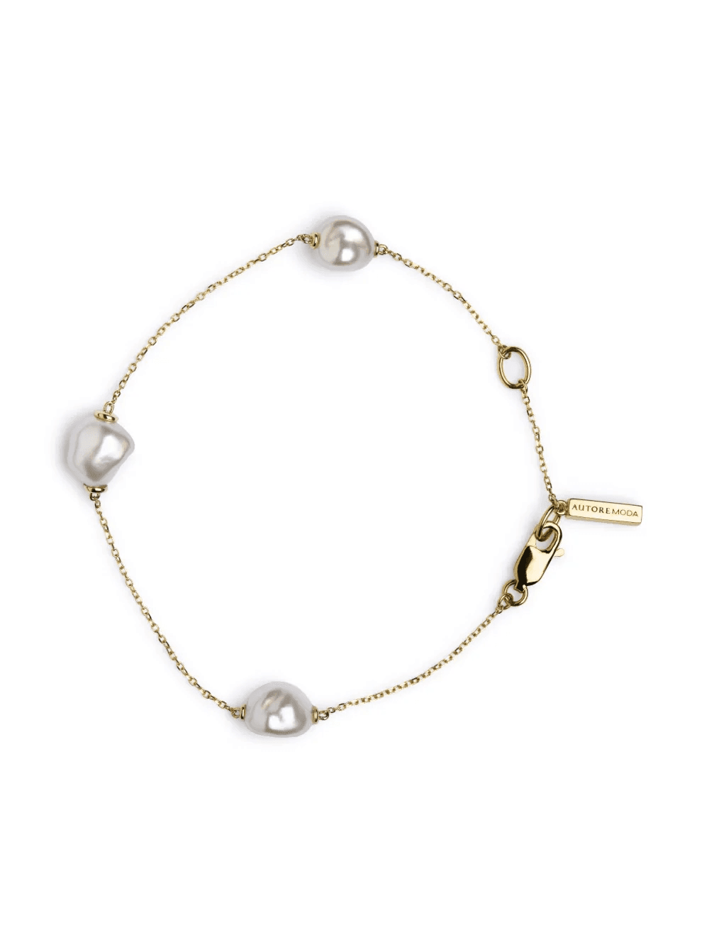 9kt yellow gold Sophia Keshi pearl anklet - Image 1