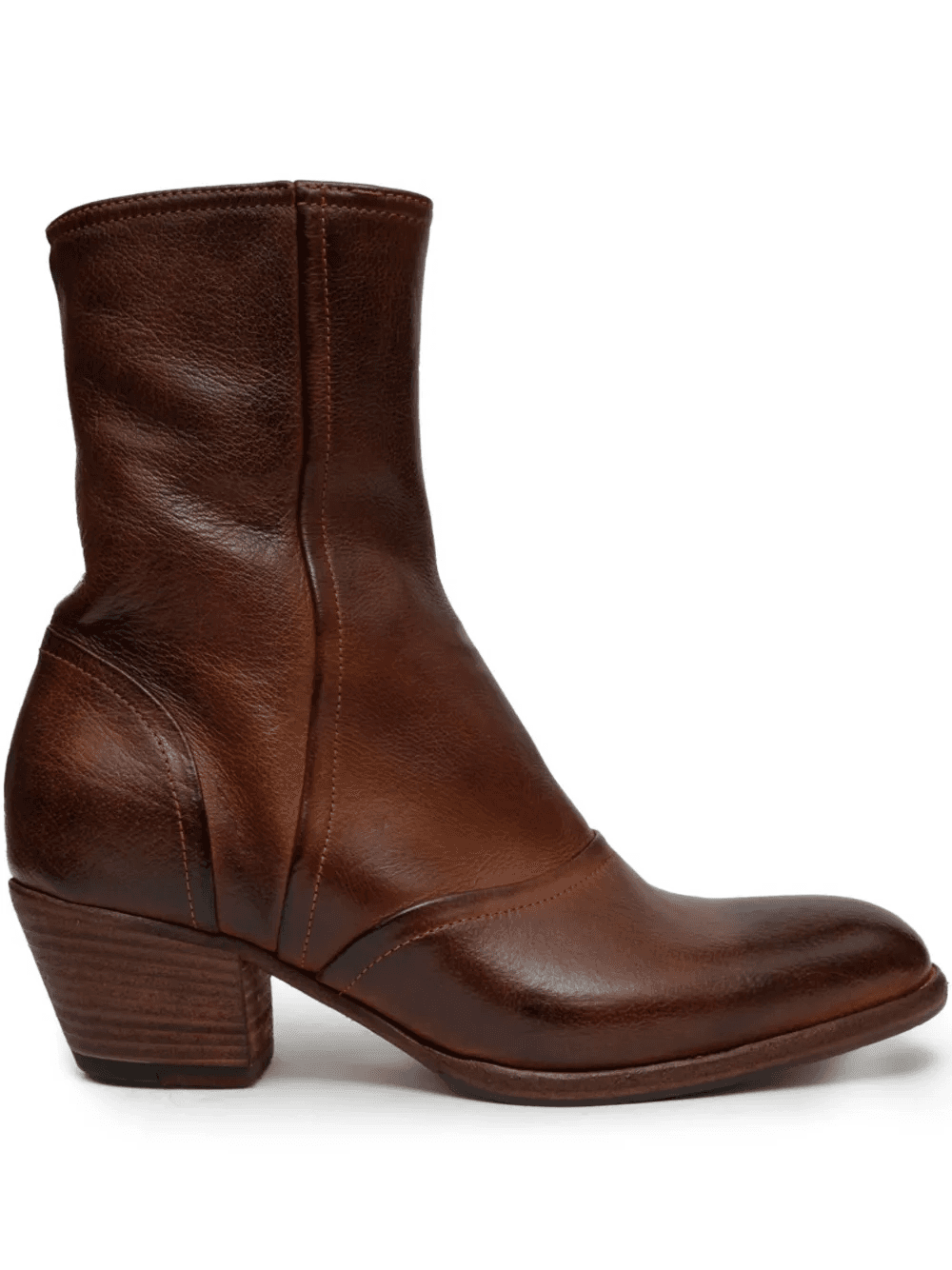 55mm leather zip-fastening boots - Image 1