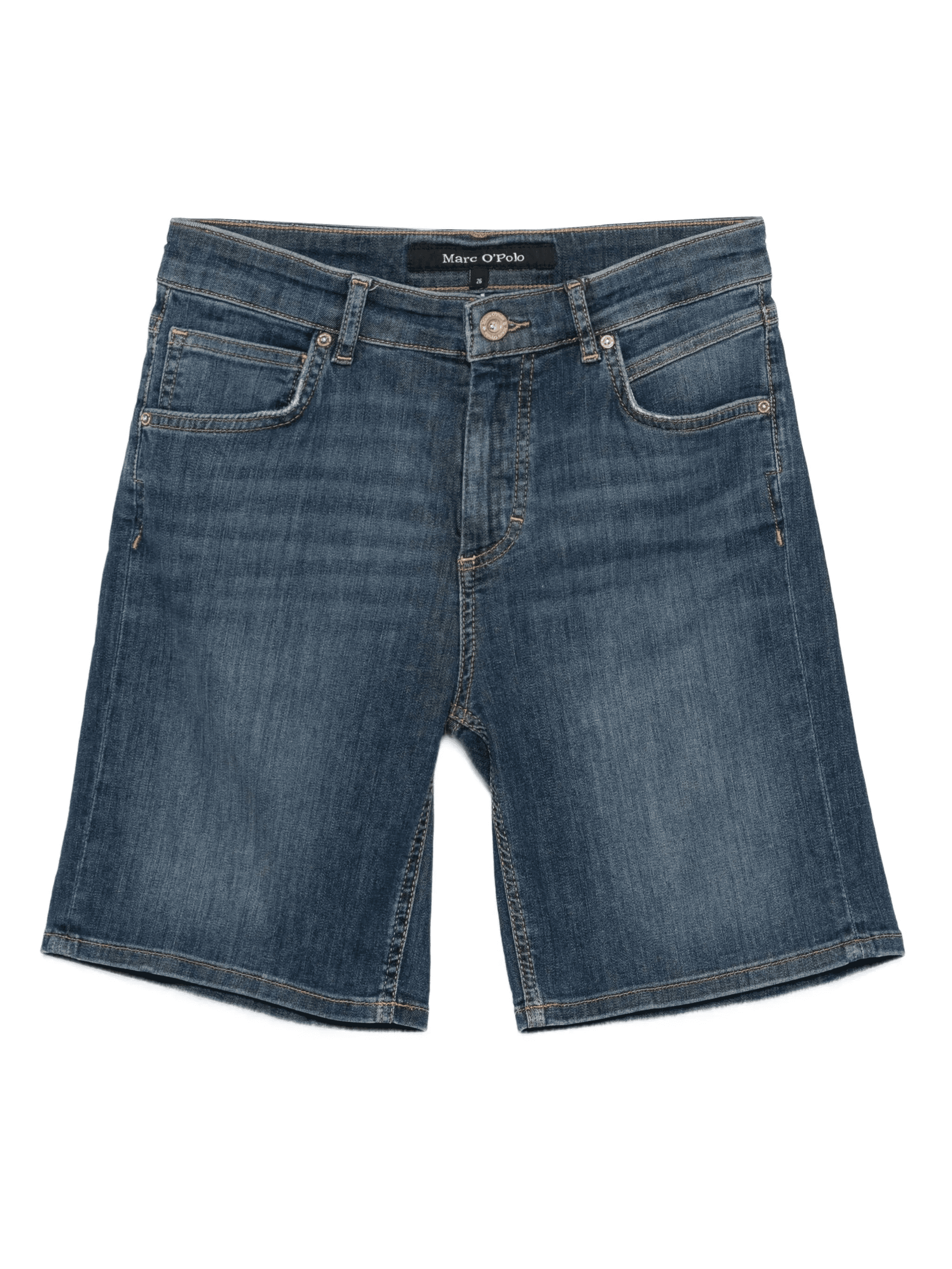 contras-stitching denim shorts - Image 1