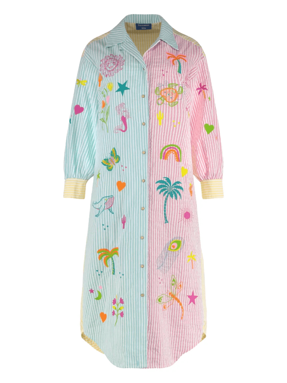 Giglio striped embroidered shirt dress - Image 1