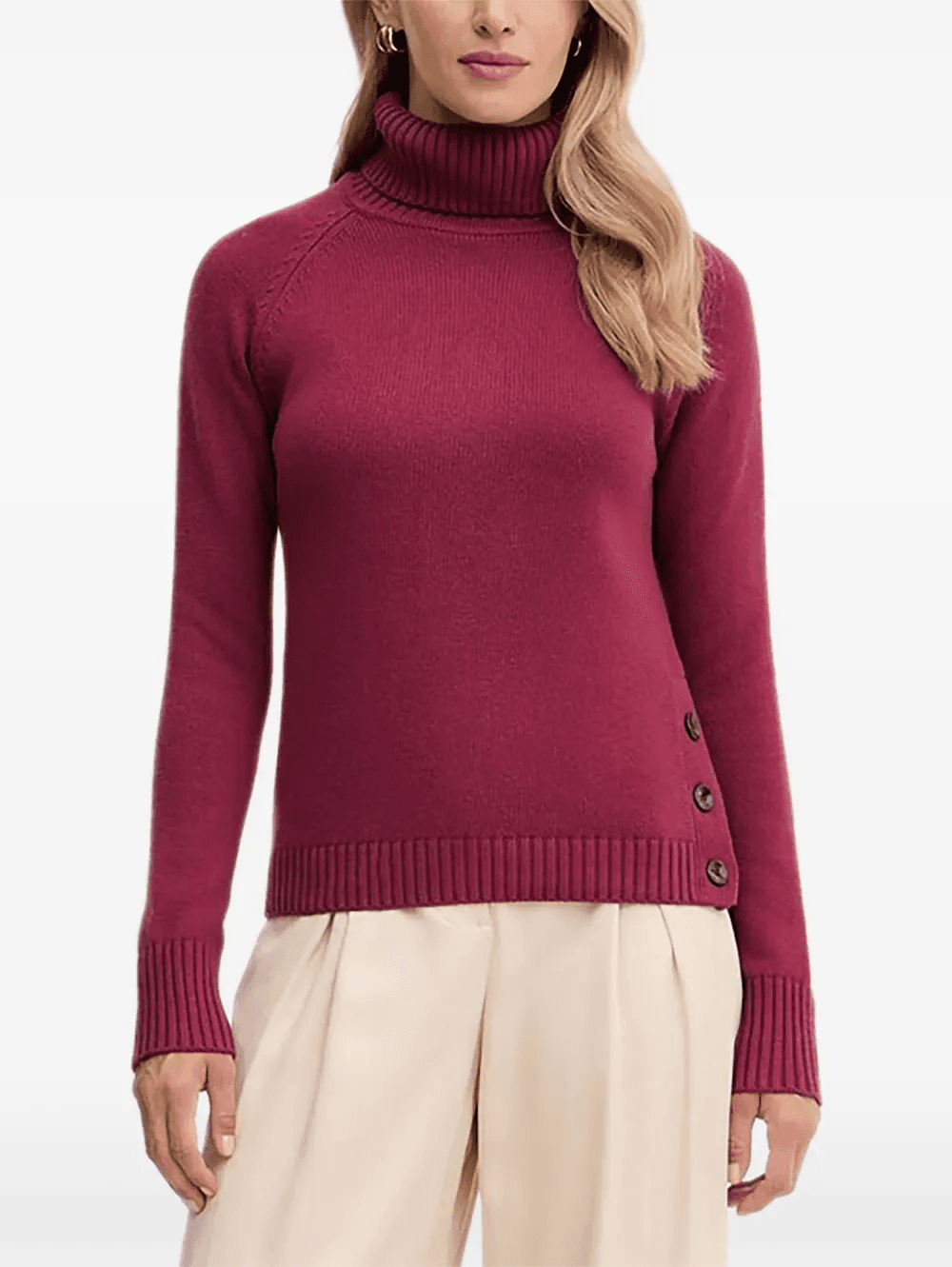 button roll-neck sweater - Image 1