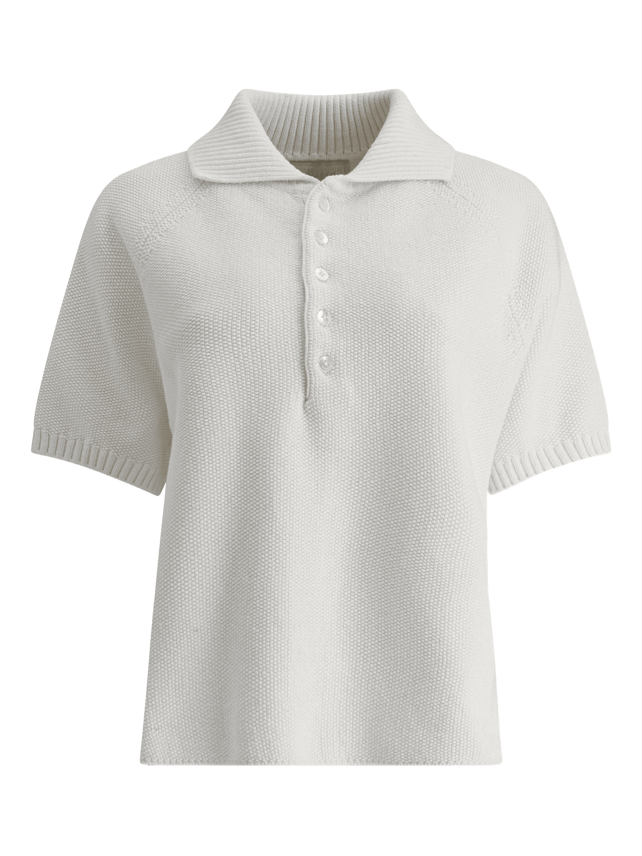 ribbed-collar polo top - Image 1