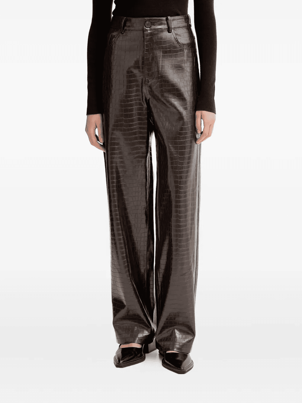 crocodile-embossed trousers - Image 1