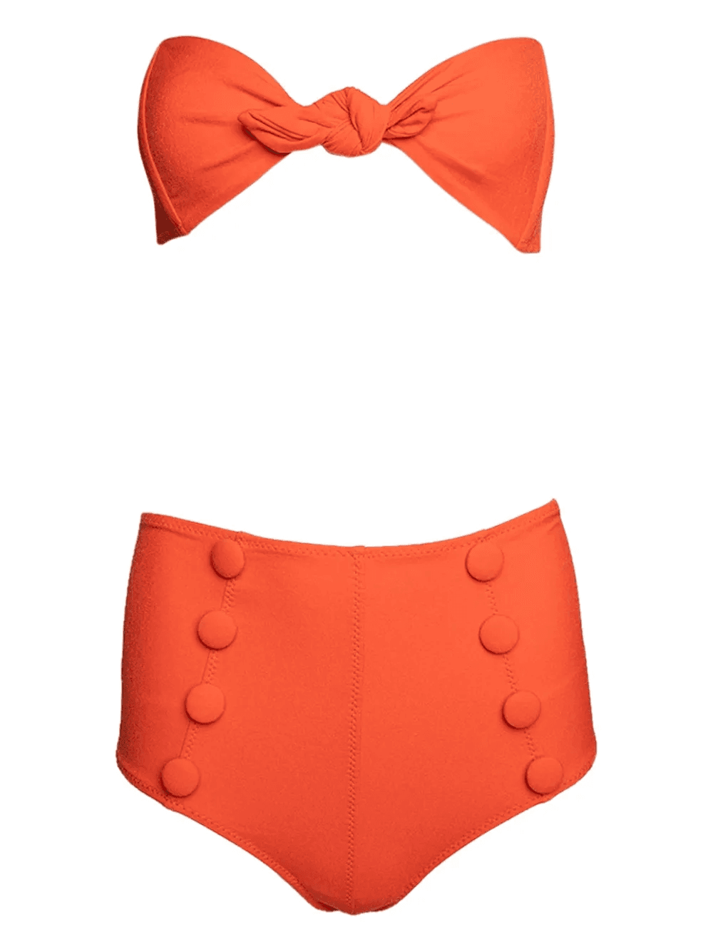 Poppy knot button high-waist bikini - Image 1
