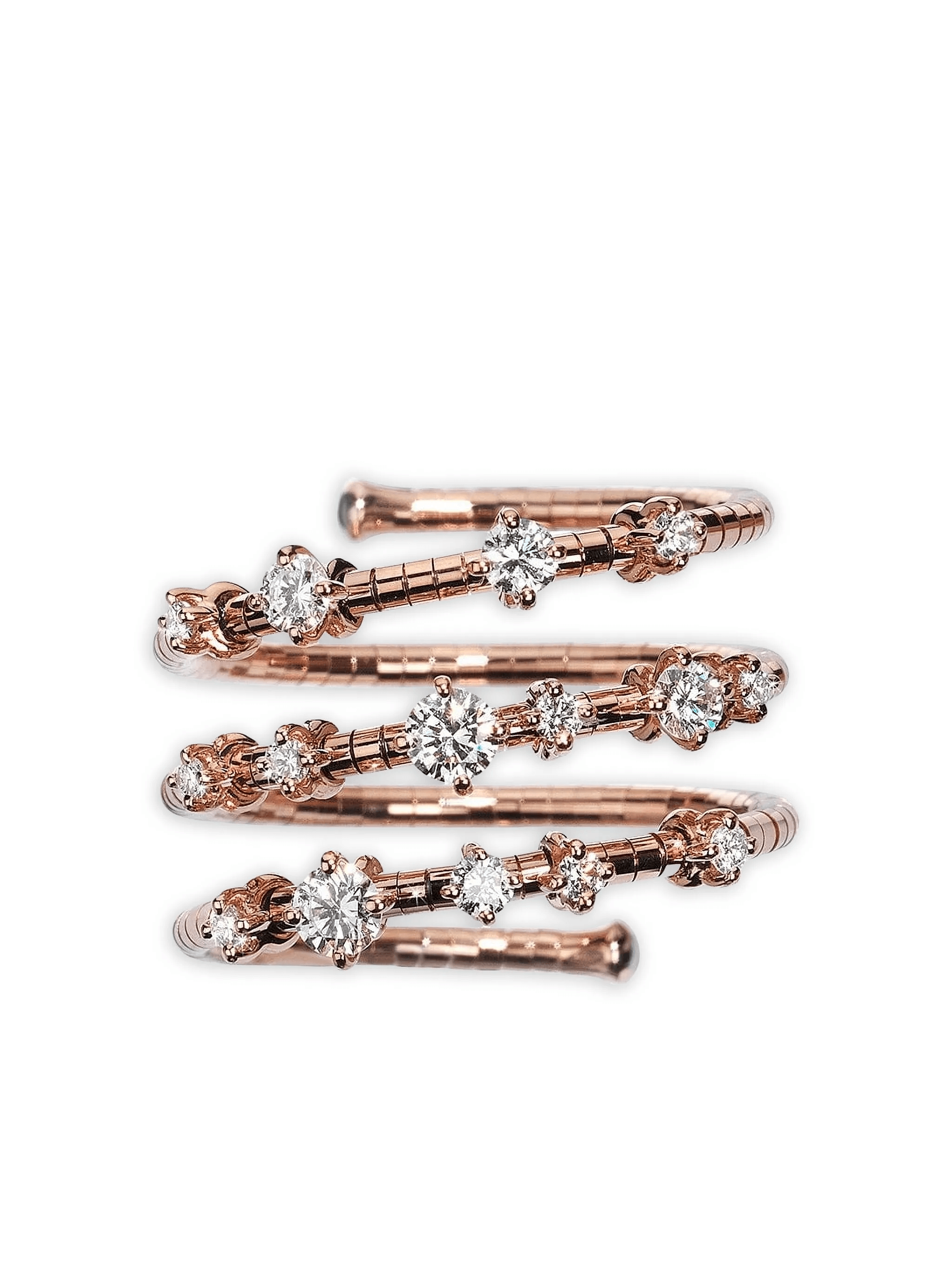 18k rose gold Three Wrap diamond ring - Image 1
