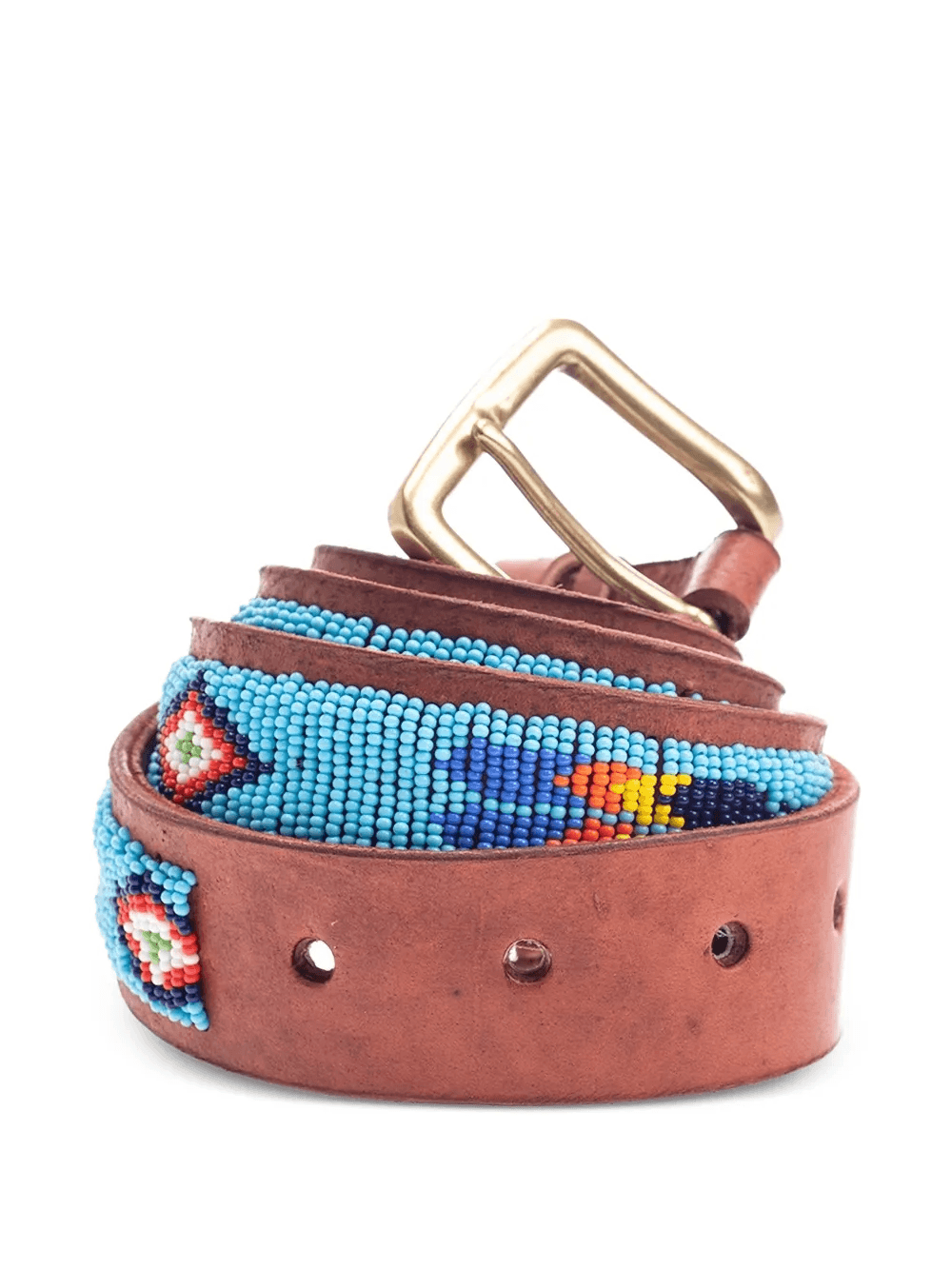 bead-embellished leather belt - Image 1