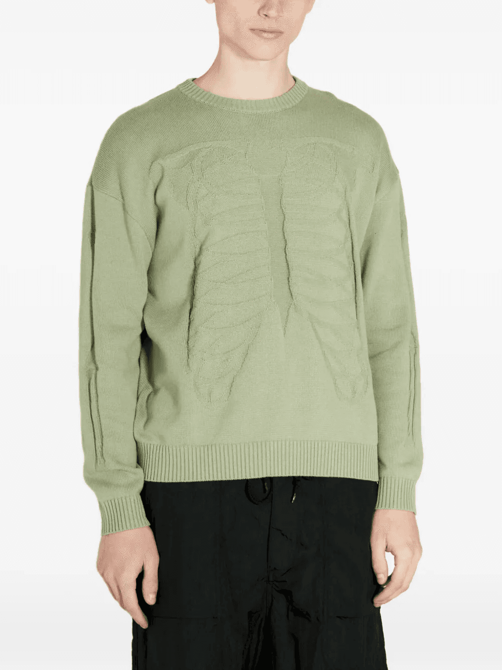 rib-trimmed skeleton sweater - Image 1