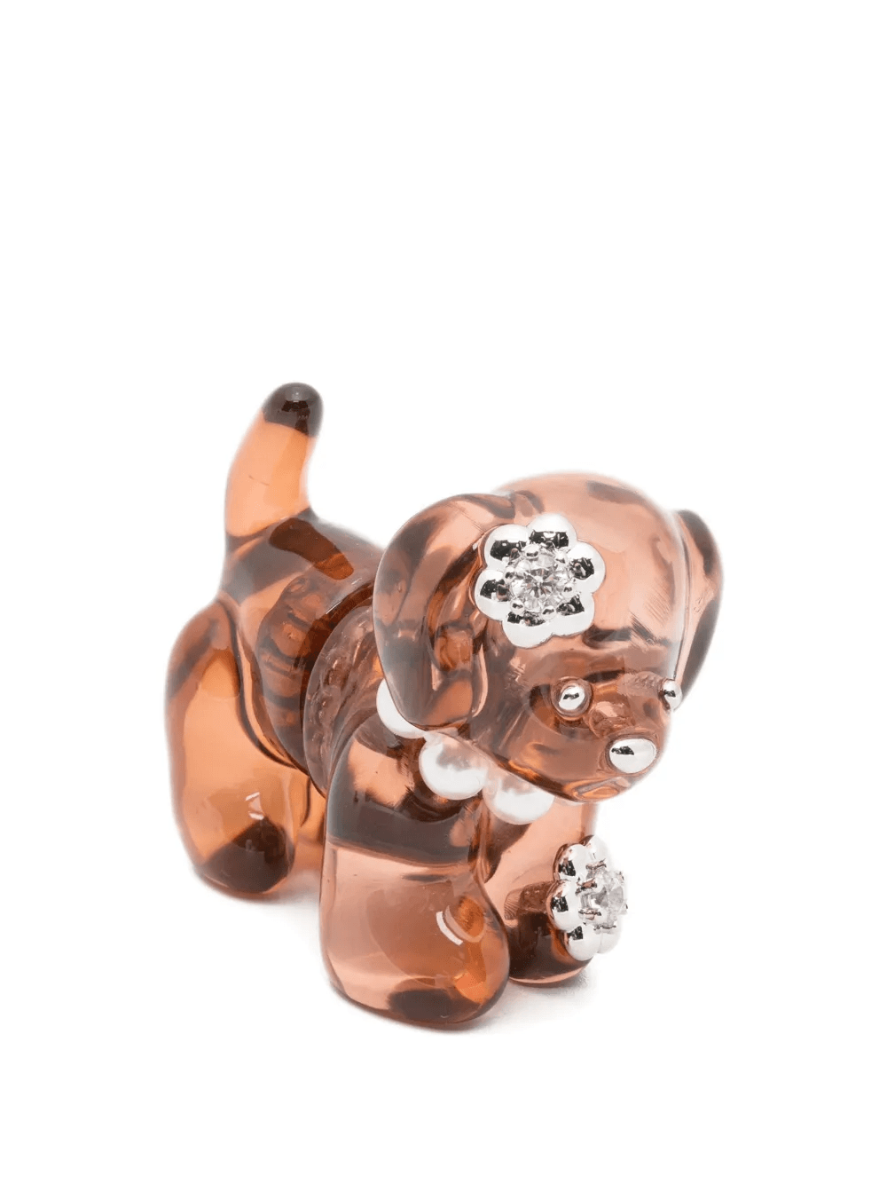 dog-shape embellished earrings - Image 1