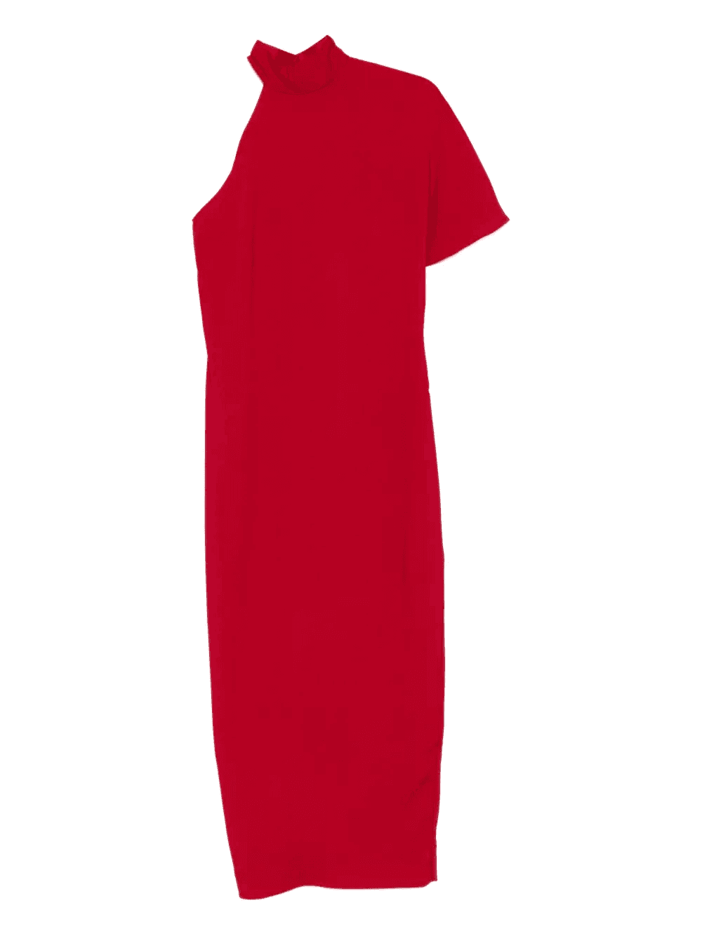 asymmetrical-sleeve midi dress - Image 1