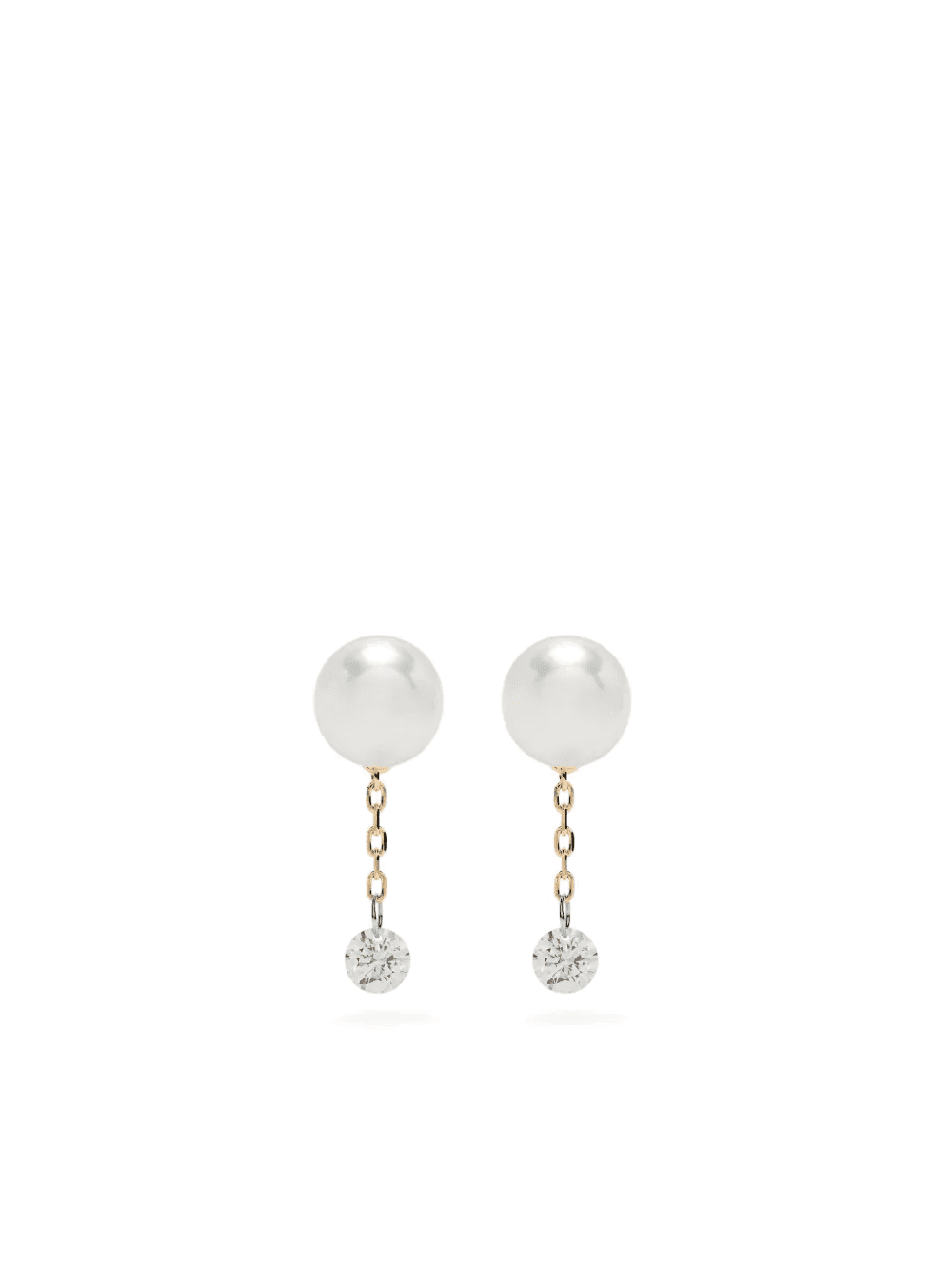 14kt gold Sea Of Beauty pearl and diamond stud earrings - Image 1